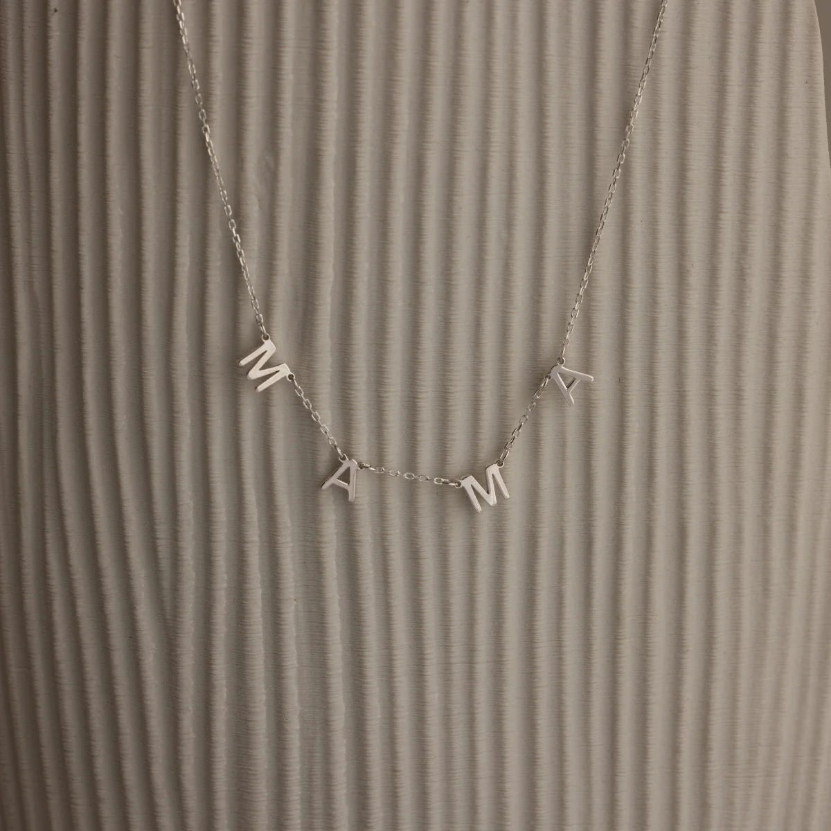 Custom Letter Necklace in Silver - Image 3
