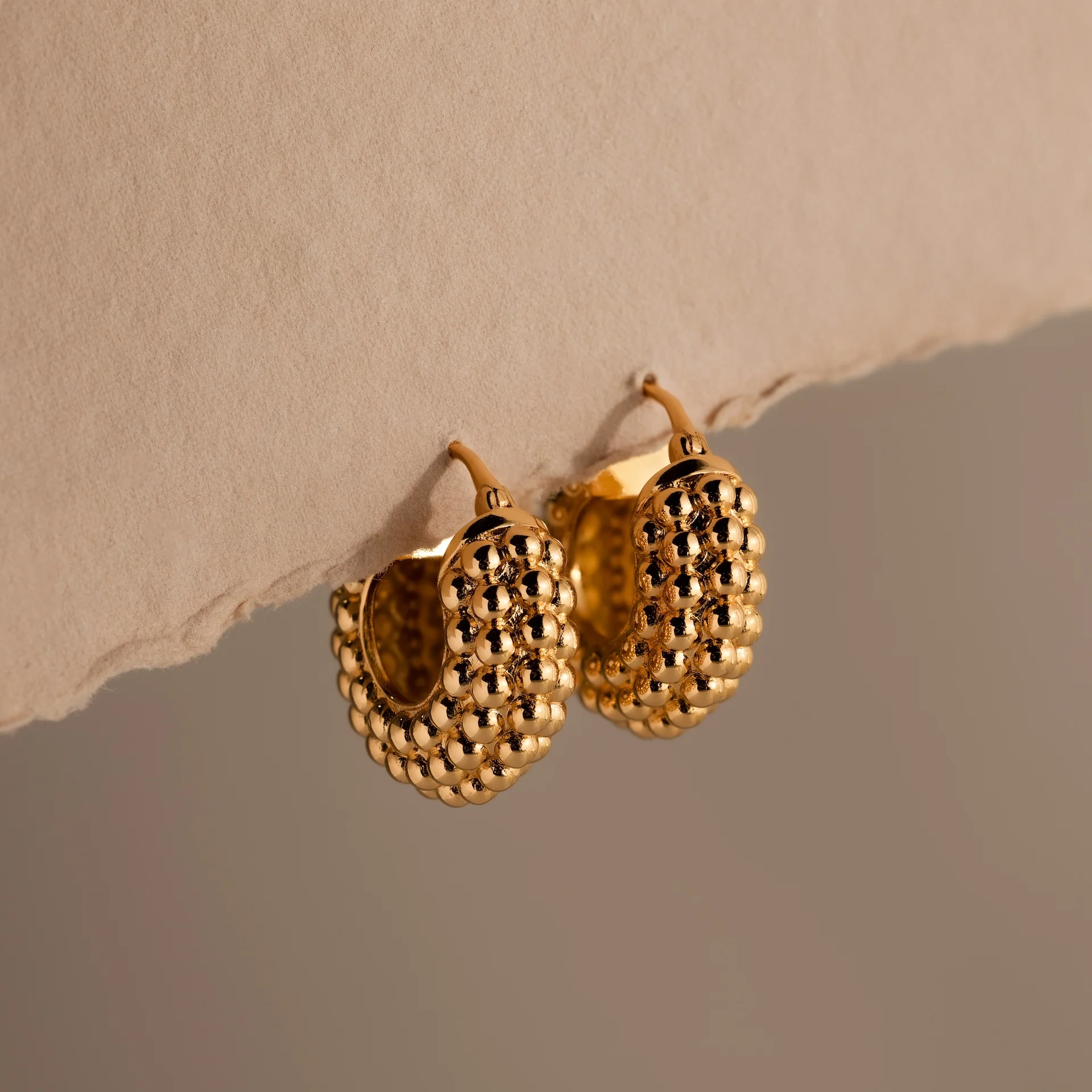 Beaded Dome Hoops