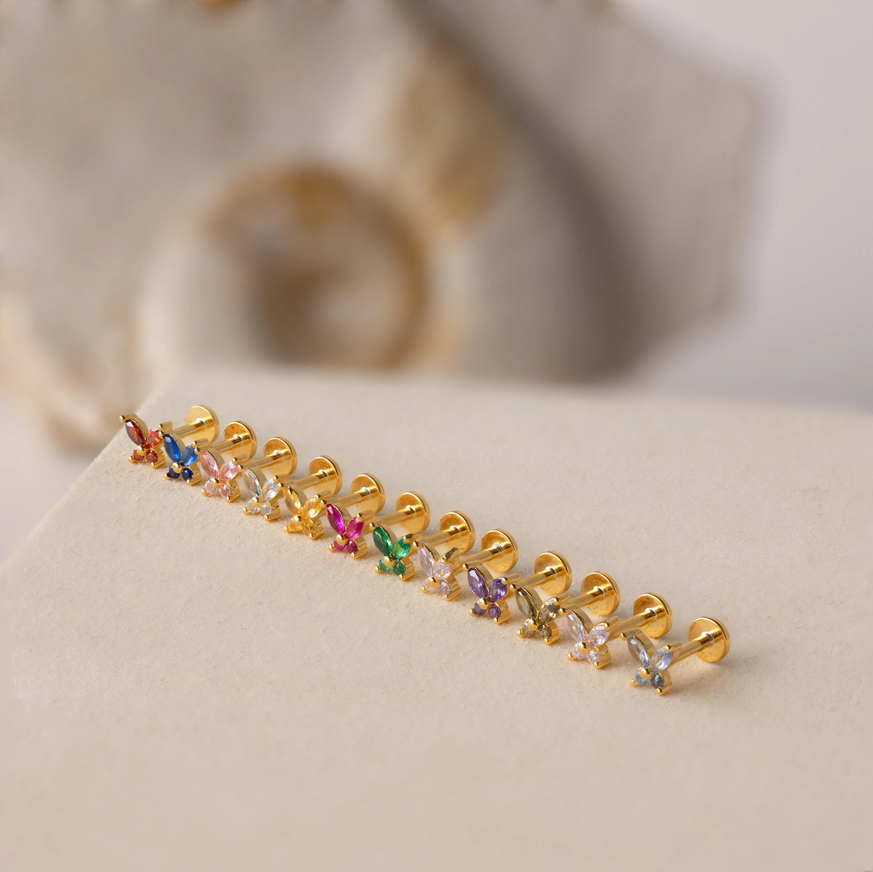 Butterfly Birthstone Flatback Studs - Image 3