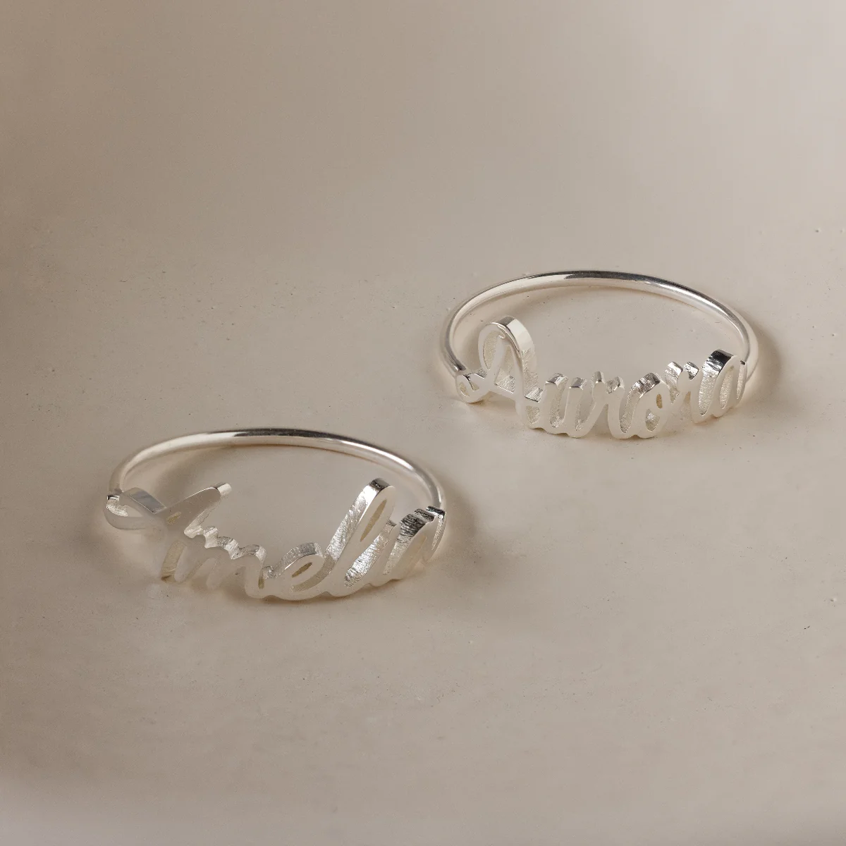 Grace Script Name Ring in Silver - Image 3