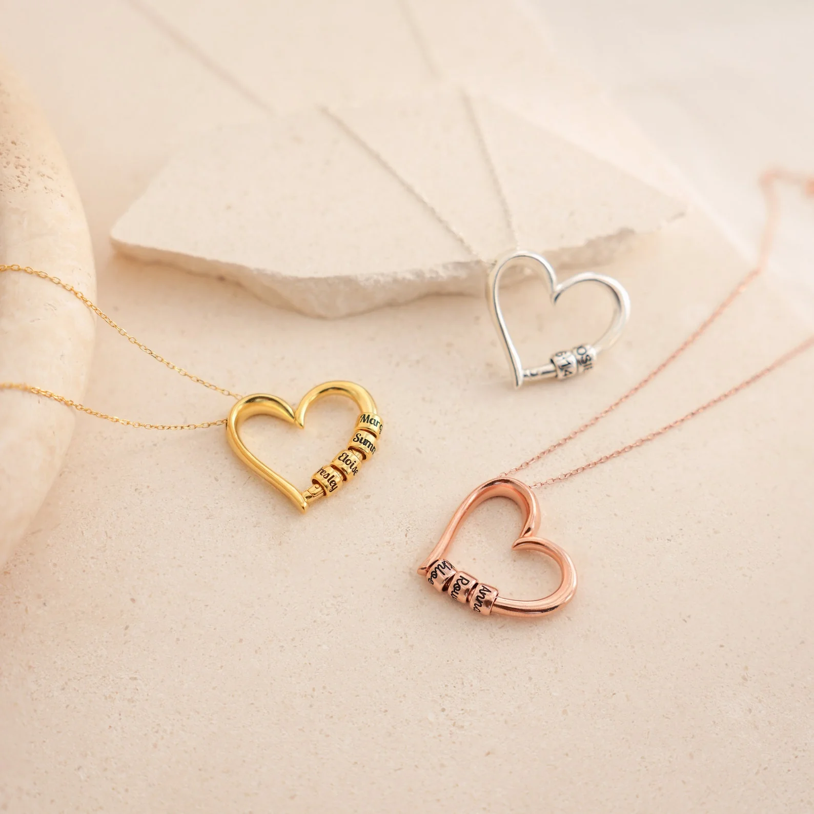 Custom Bead Heart Necklace - Image 5