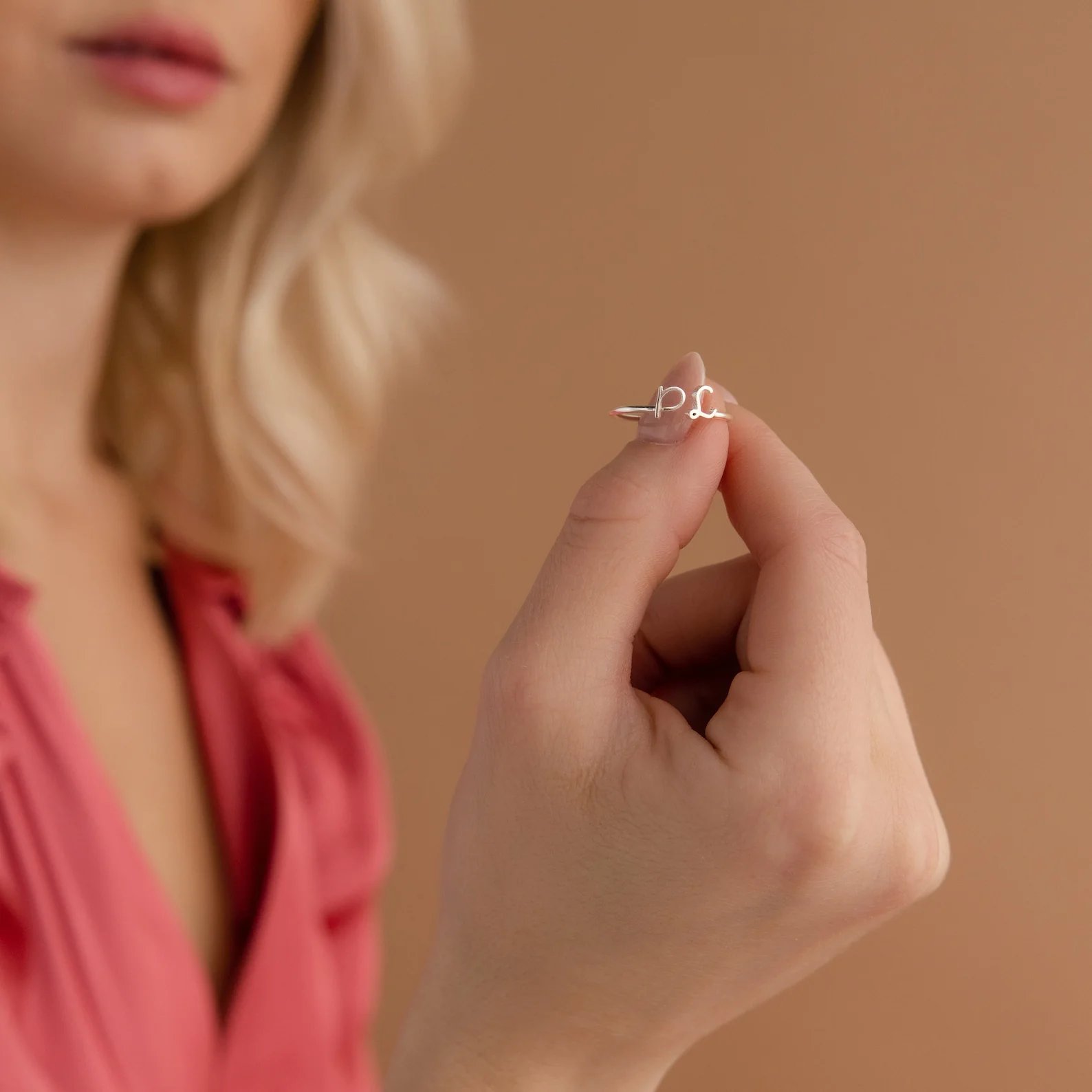 Dainty Duo Initial Ring - Image 8