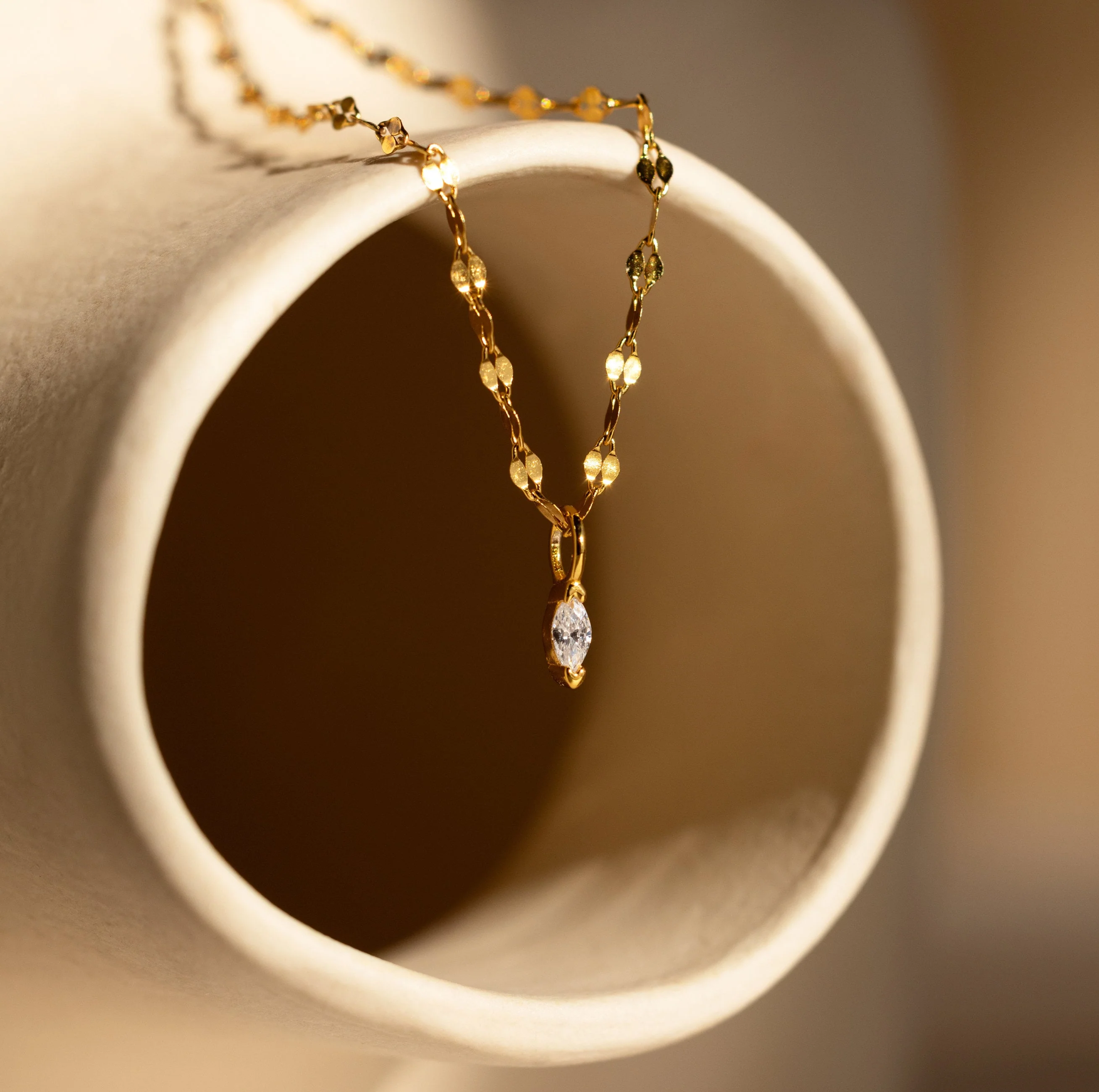 Dainty Marquise Pendant Necklace - Image 7