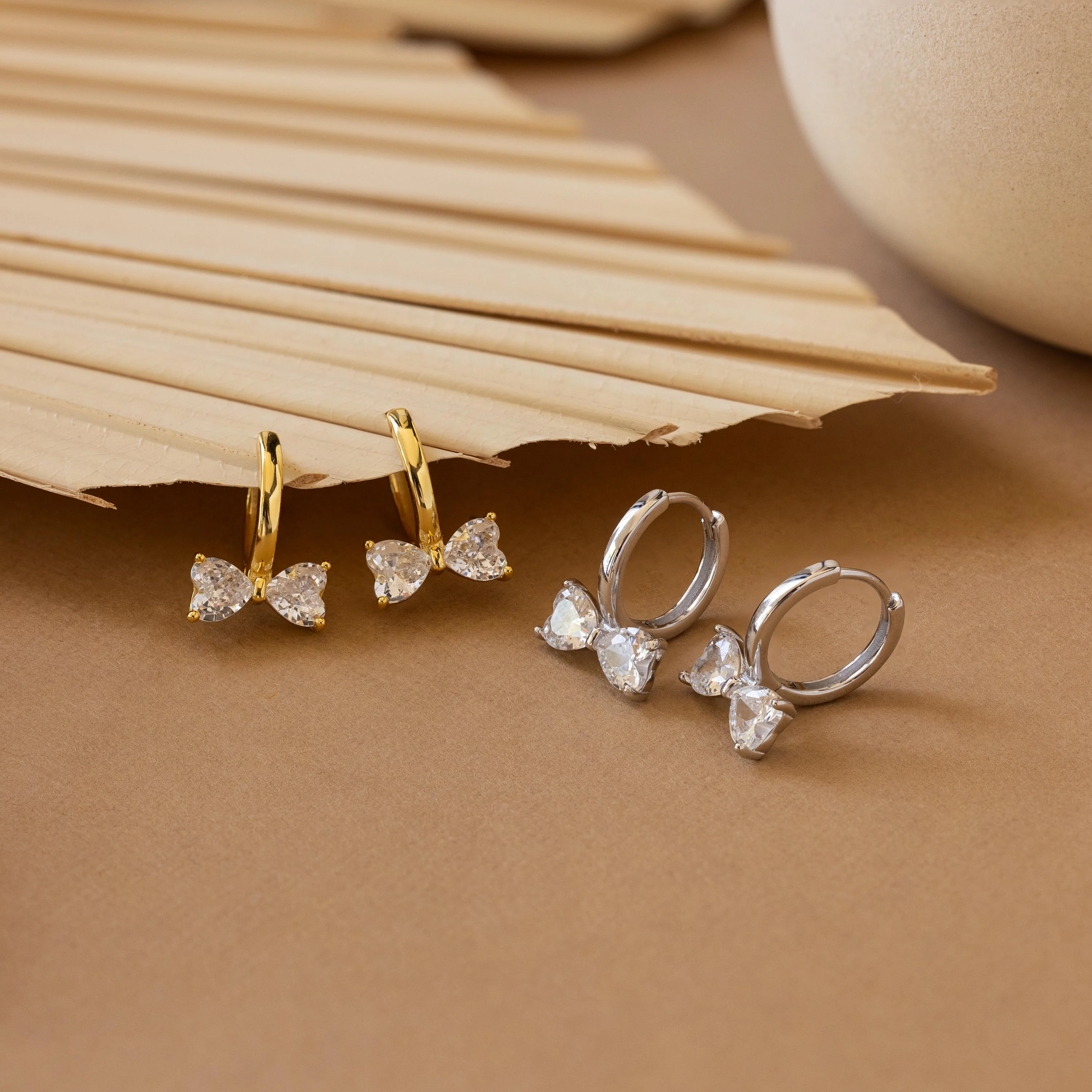 Diamond Bow Huggies - Image 3