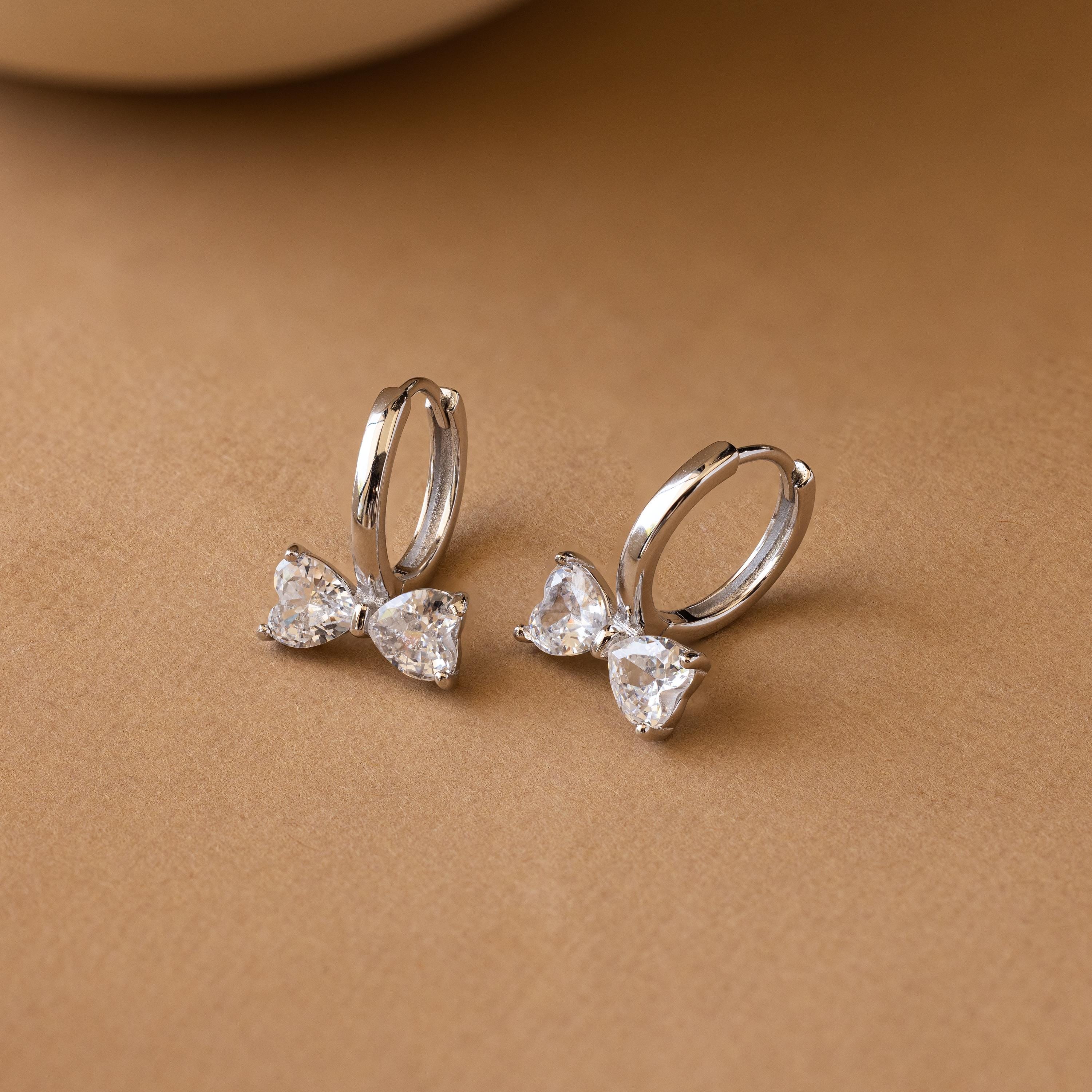 Diamond Bow Huggies - Image 5