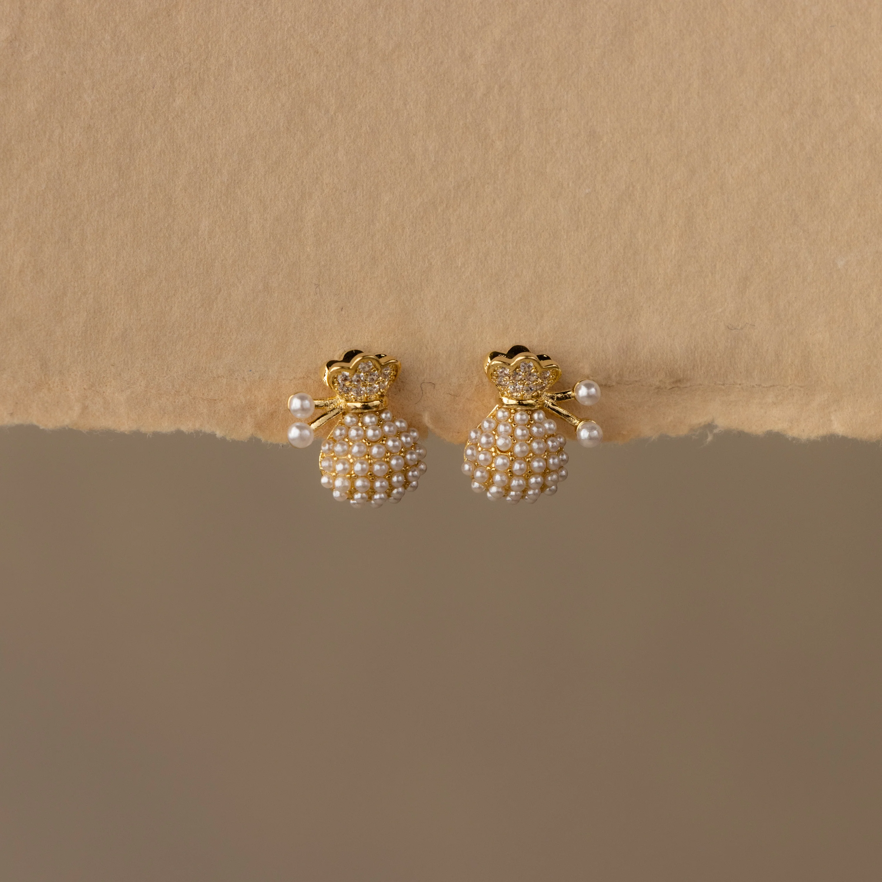 Diamond Pearl Lucky Bag Studs