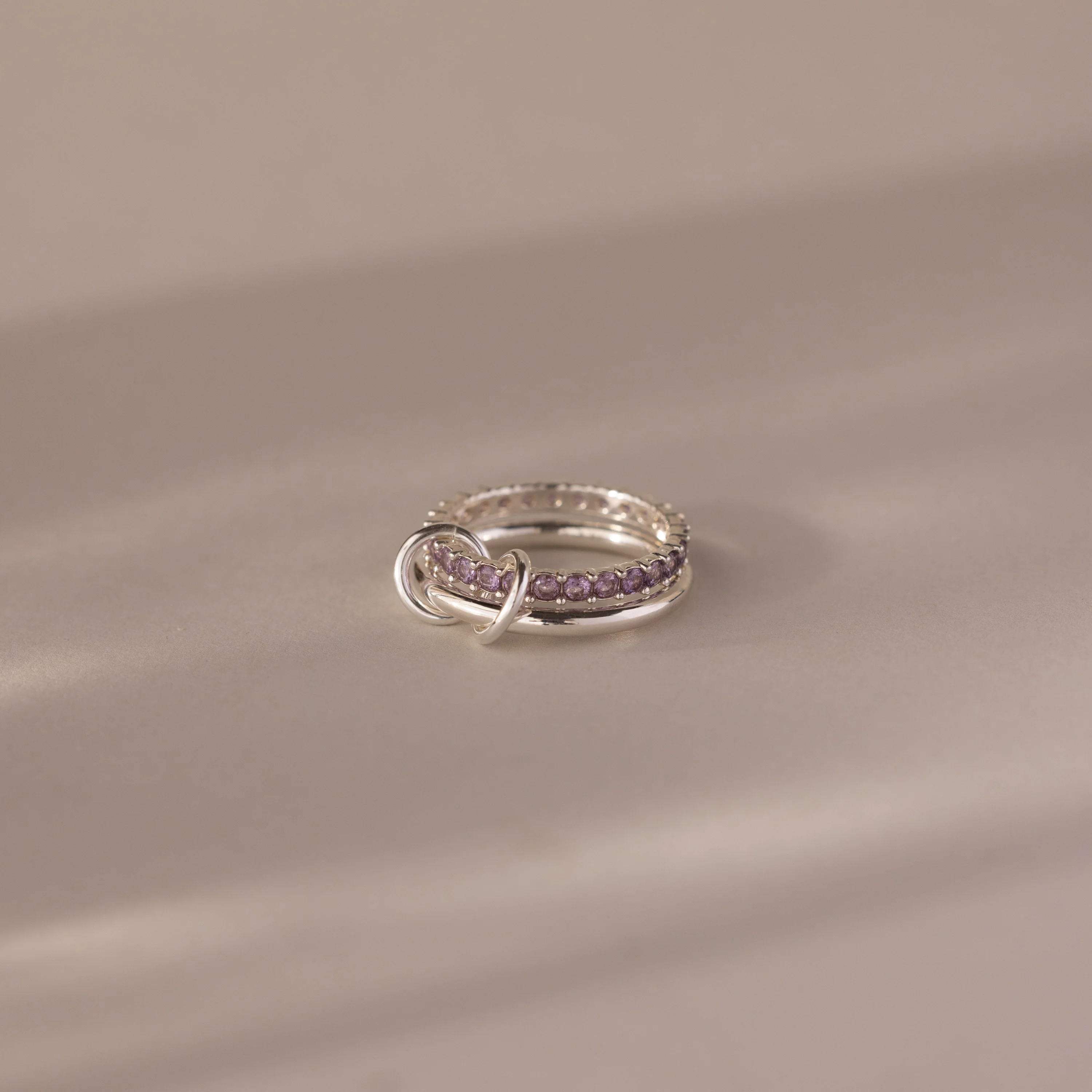 Duo Alexandrite Tennis Linked Ring Set - Image 3