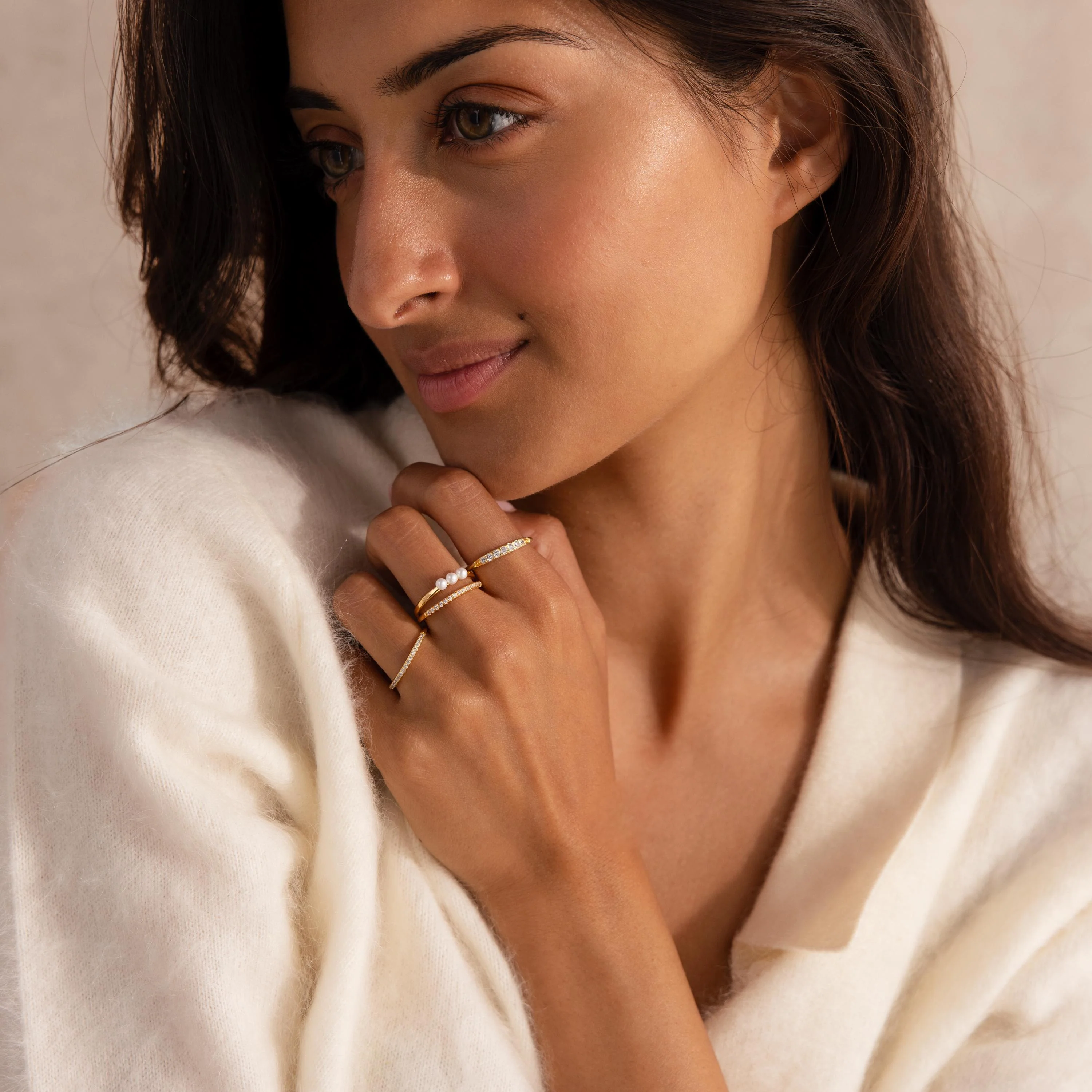 Duo Pave Pearl Ring - Image 7