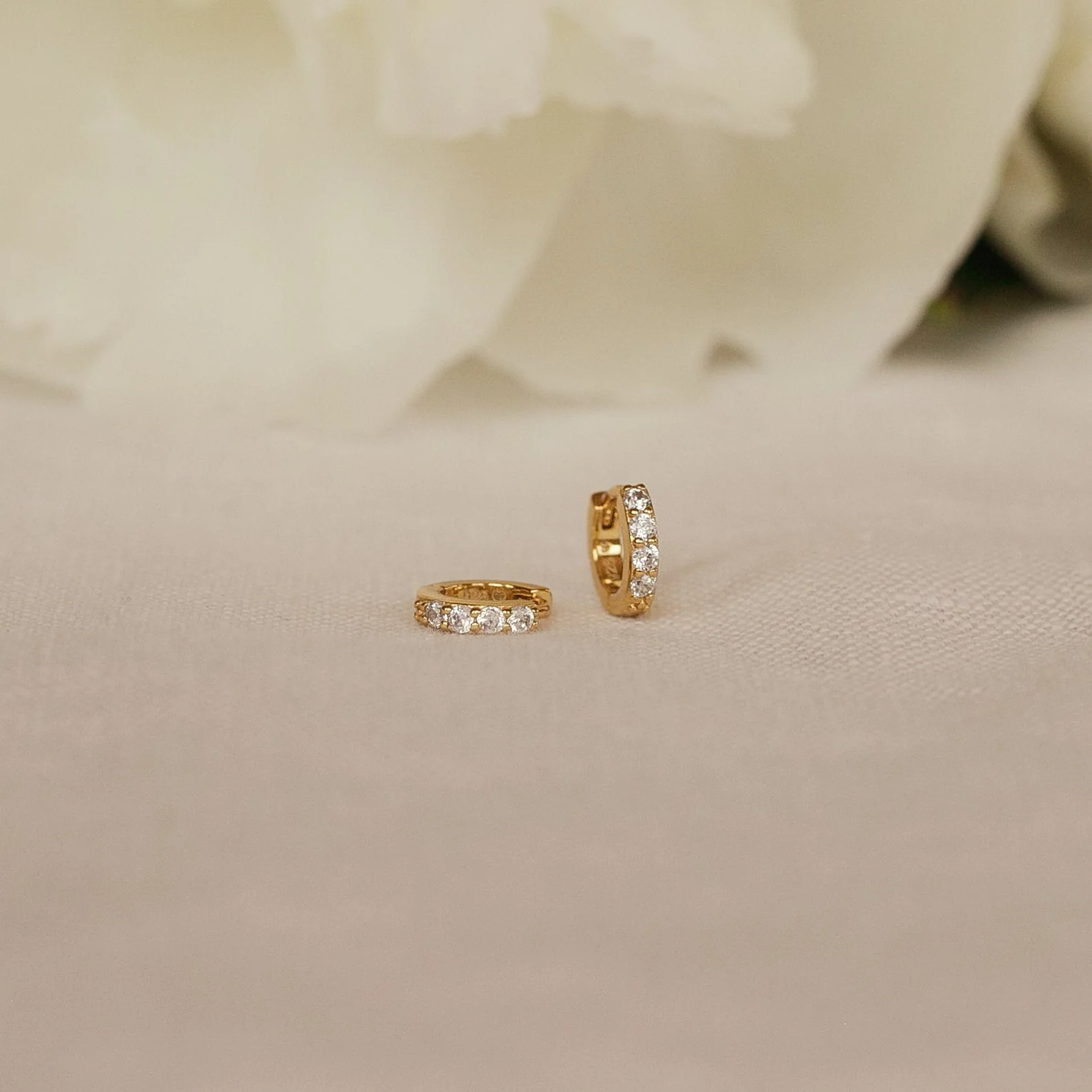 Elise Diamond Huggies in 18K Gold