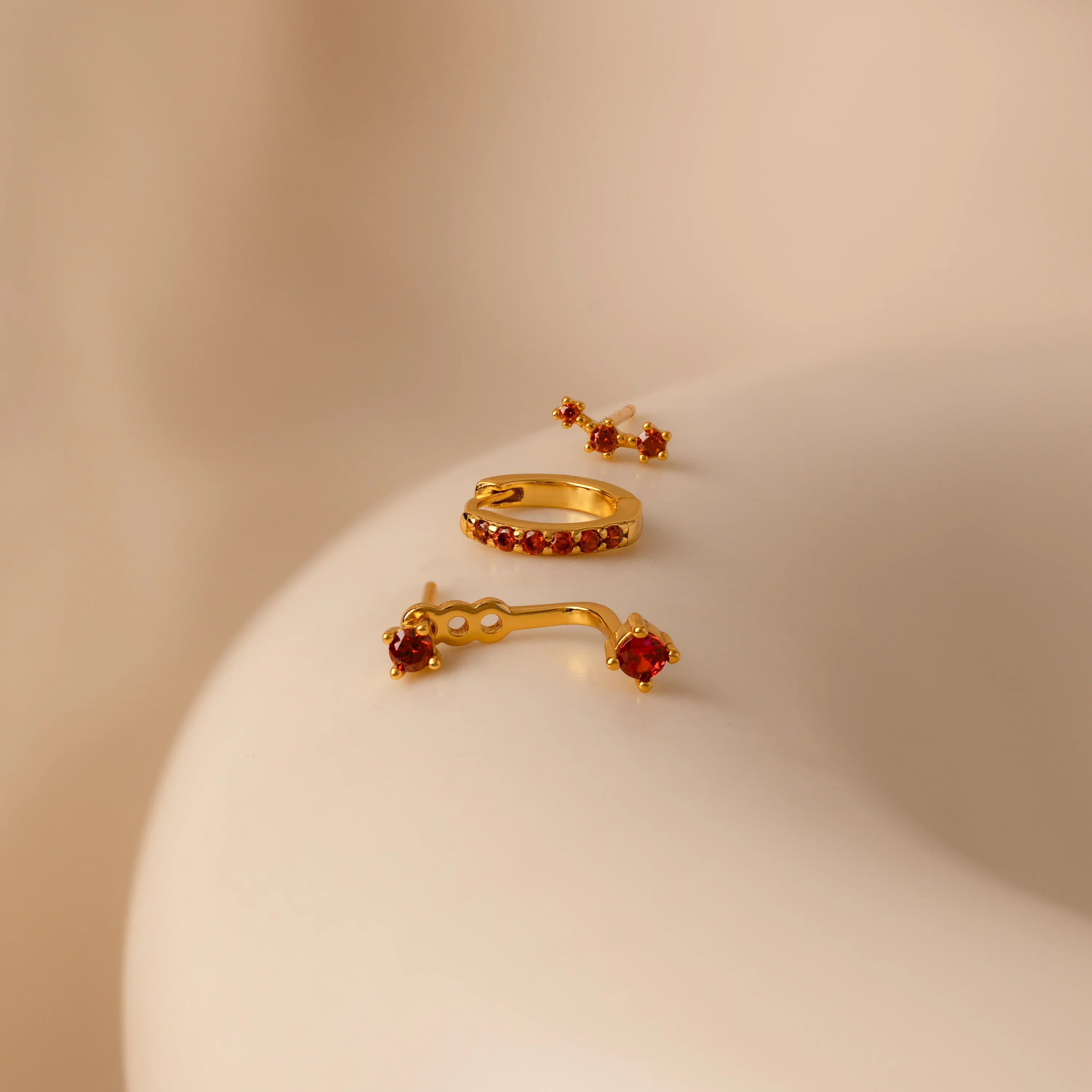 Emerald Earring Trio Set - Image 3
