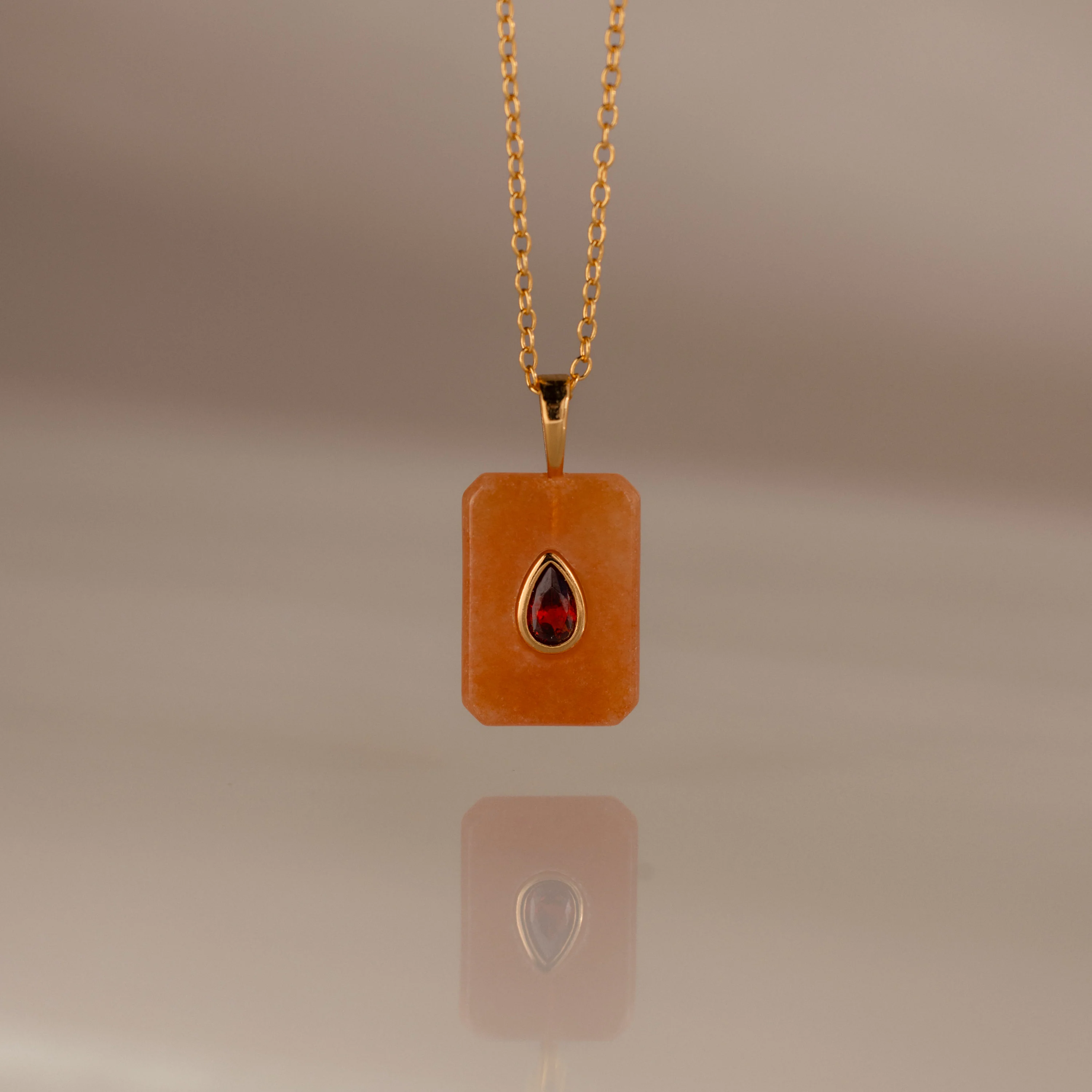 Garnet Crystal Necklace