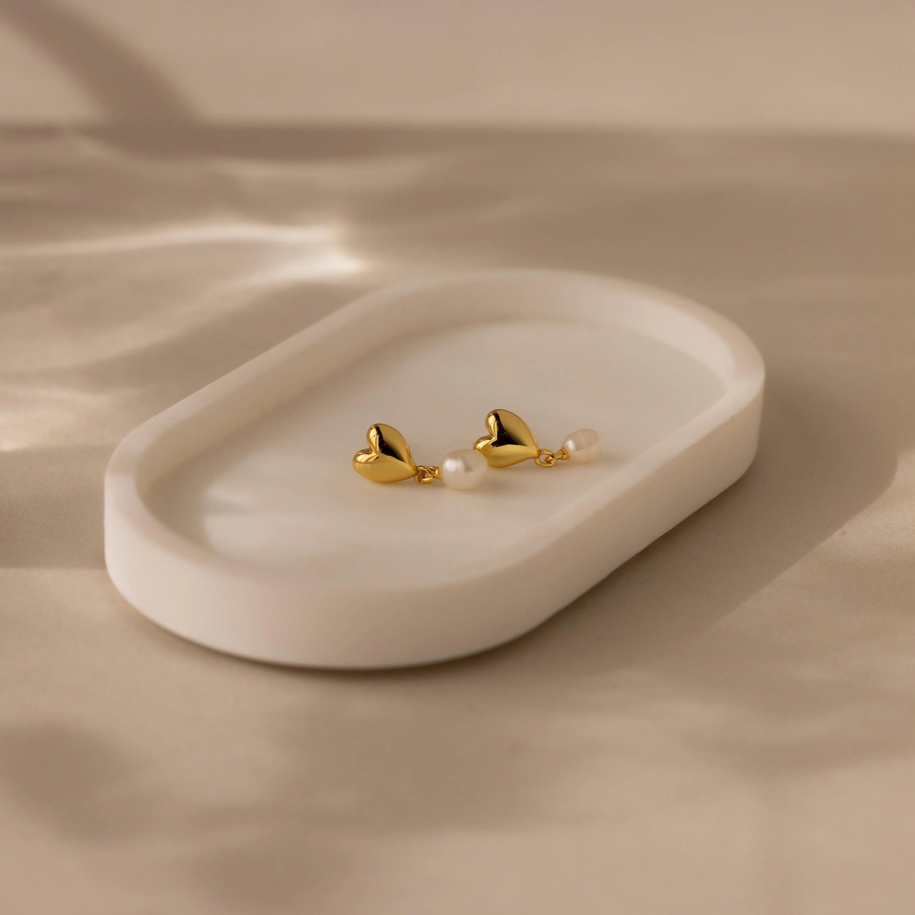 Heart Pearl Drop Earrings - Image 7