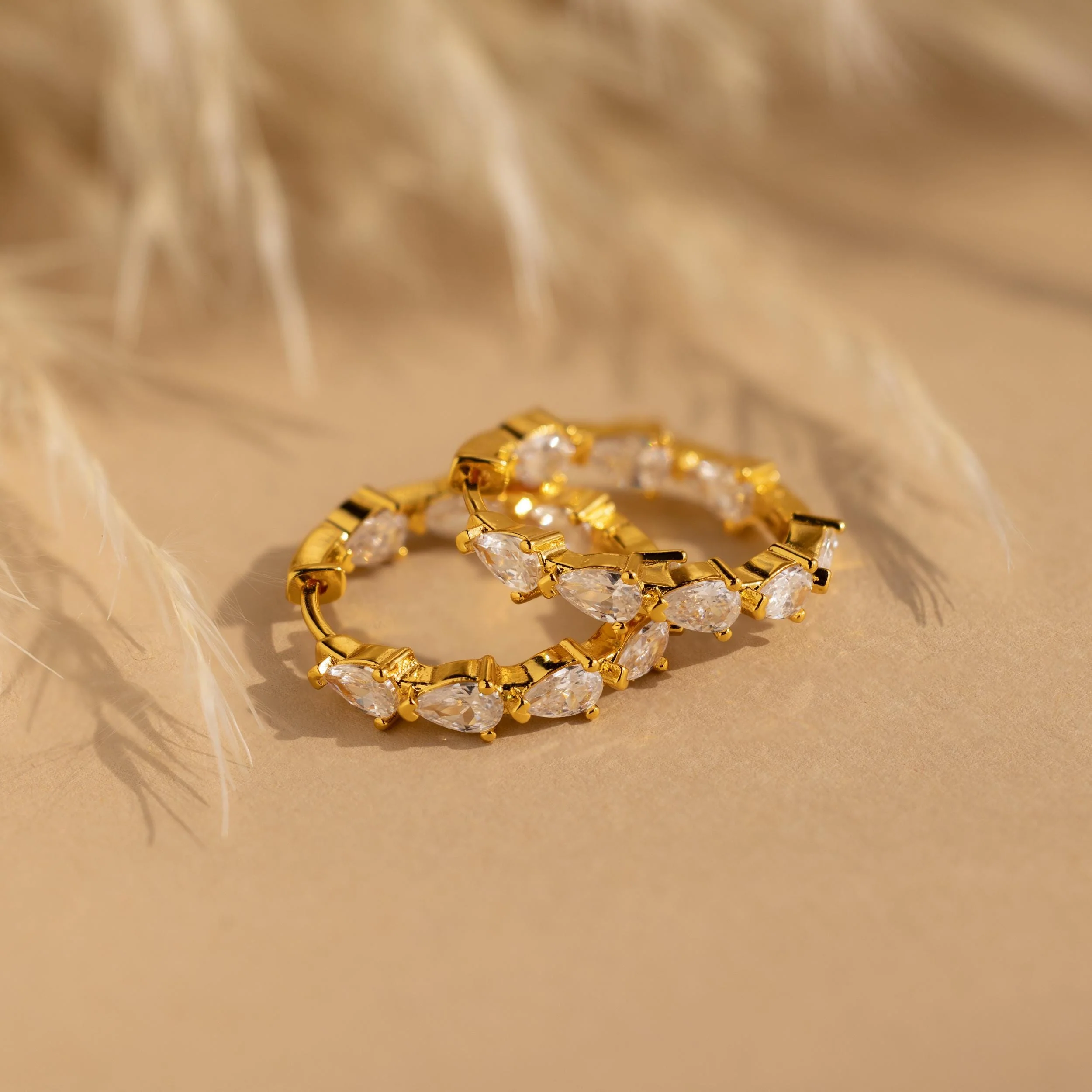 Inside Out Pear Diamond Hoops - Image 6