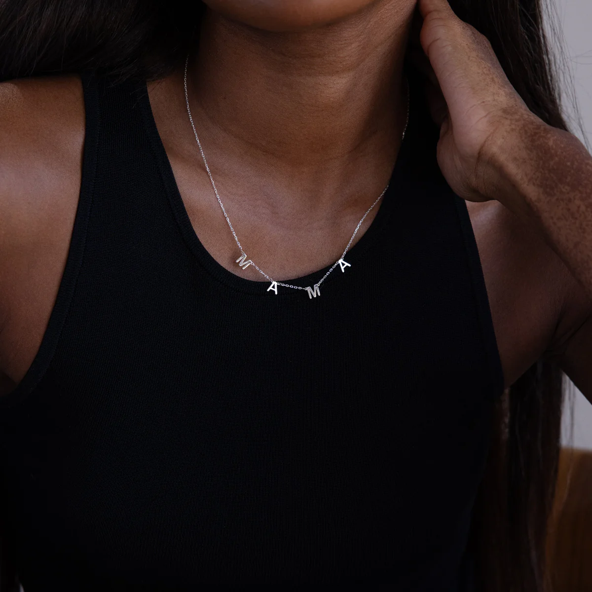 Custom Letter Necklace in Silver - Image 2