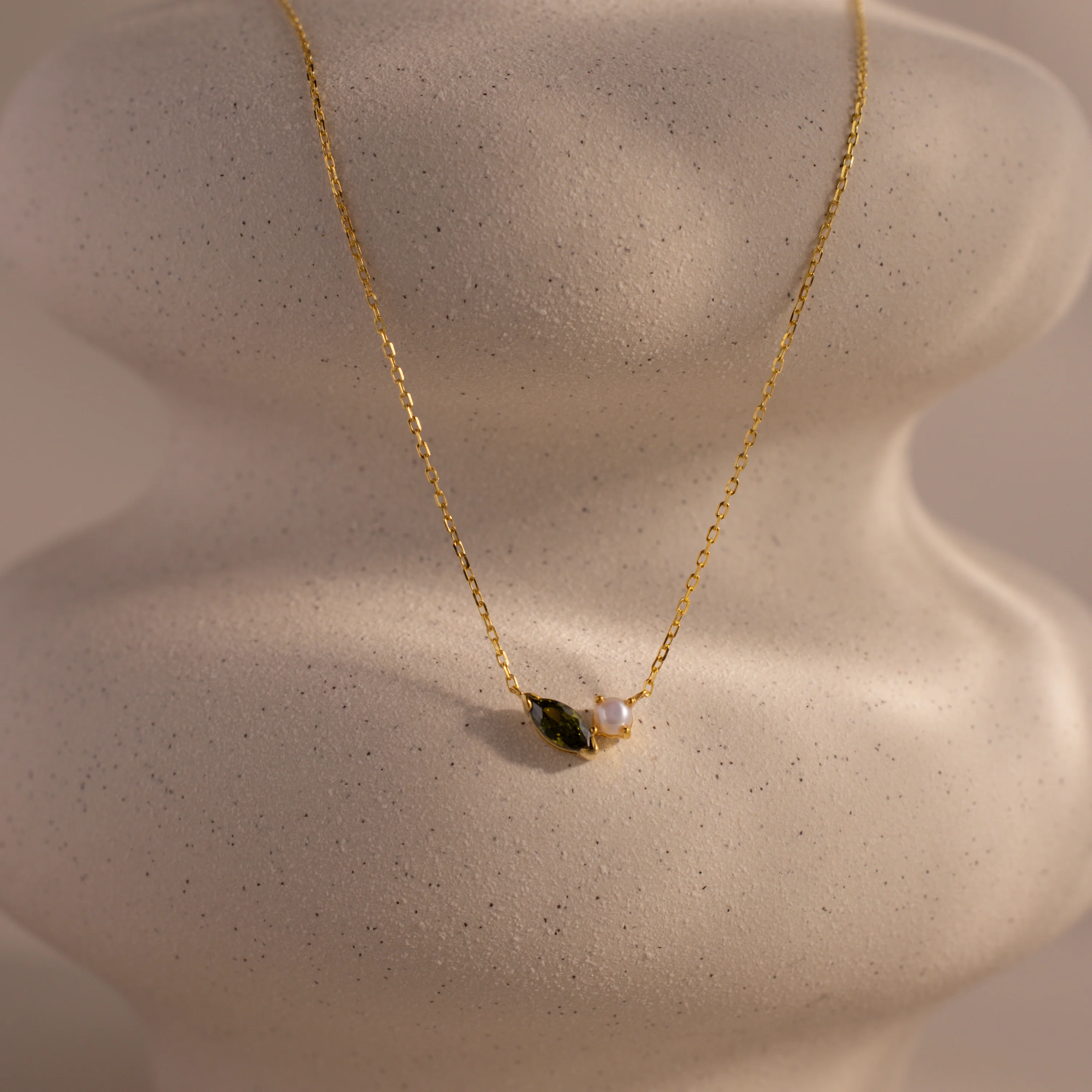 Marquise Peridot & Pearl Necklace