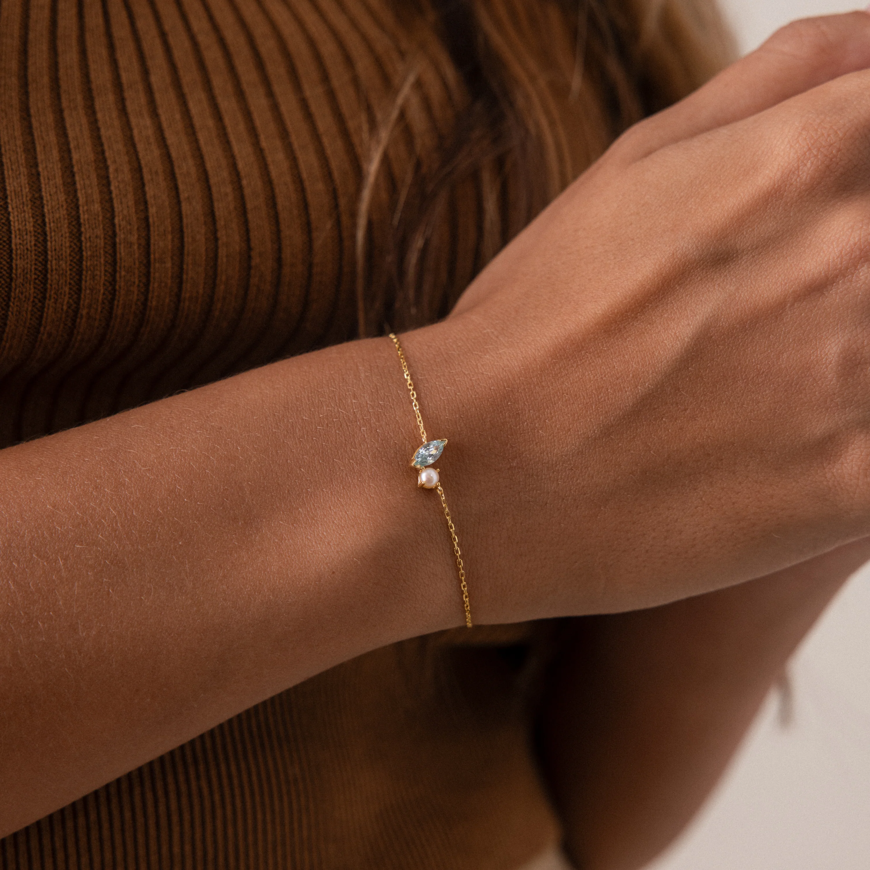Marquise Onyx & Pearl Bracelet - Image 2
