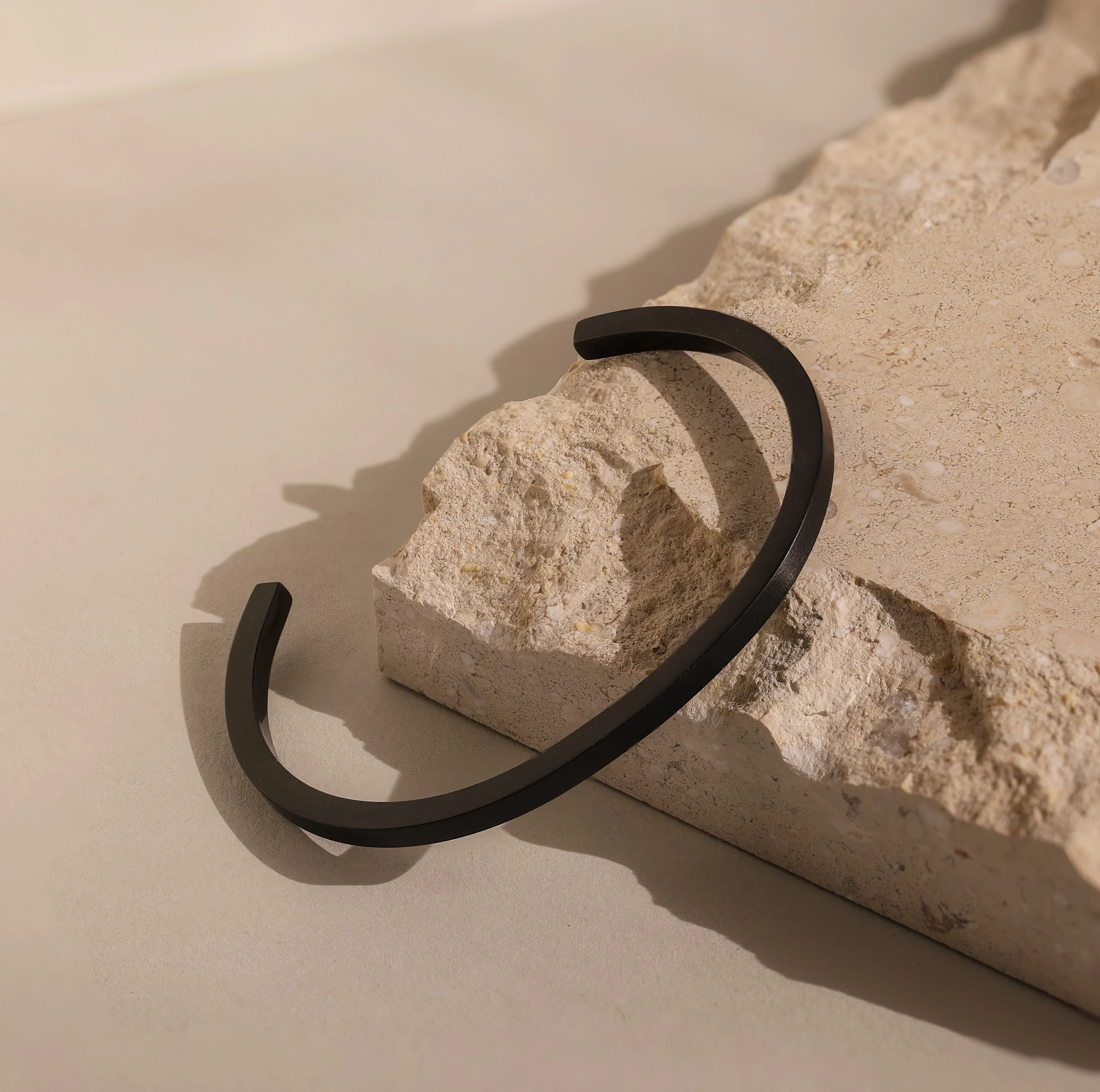 Men's Black Cuff Bracelet - Image 3