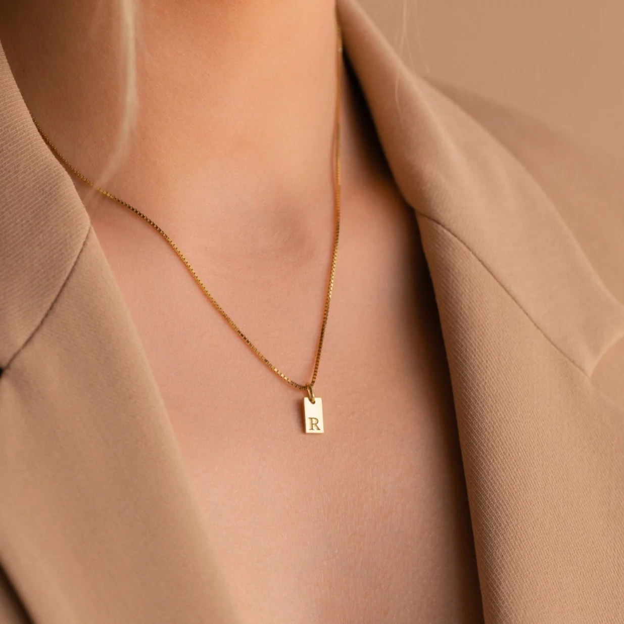 Mini Initial Tag Necklace - Image 3