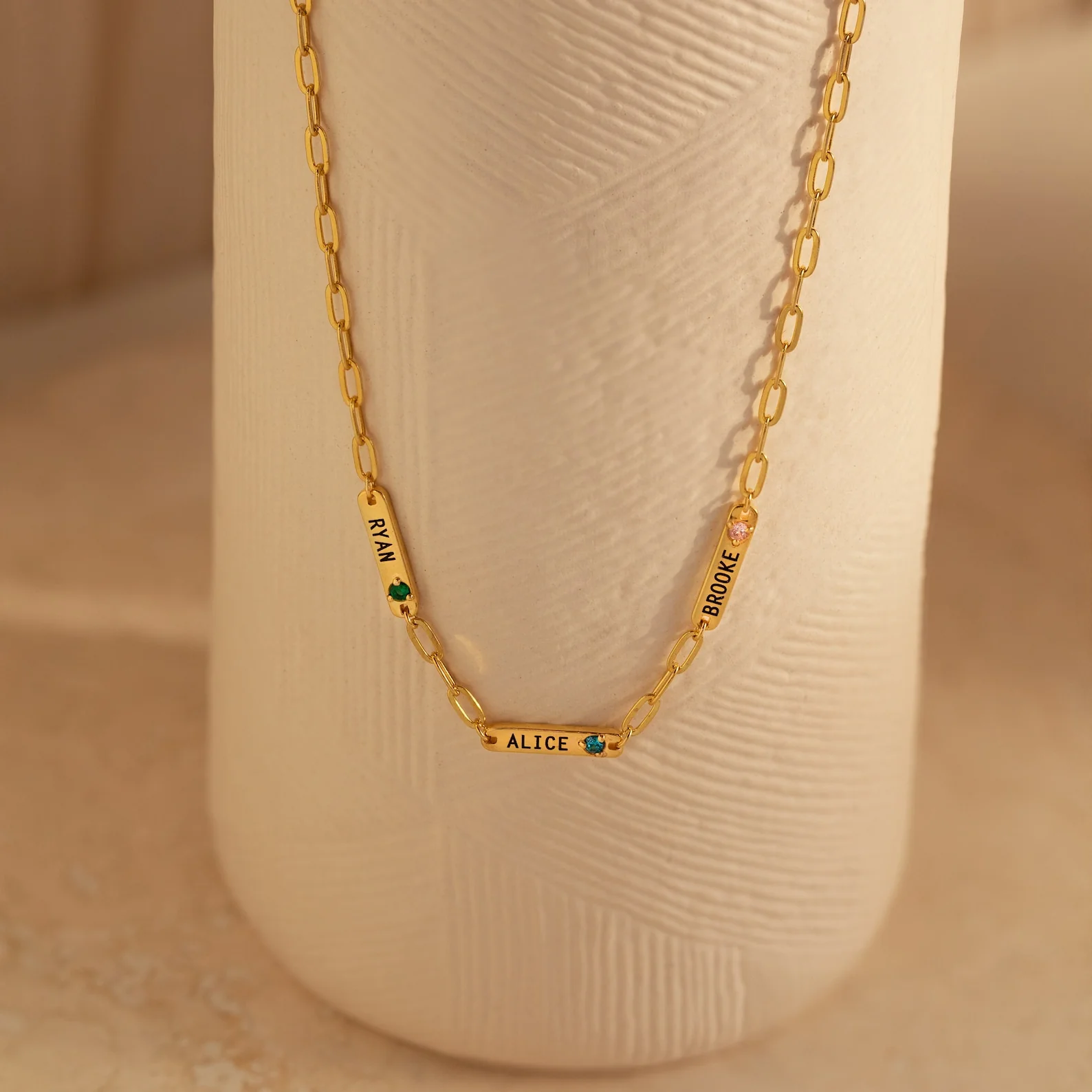 Mini Name Birthstone Necklace