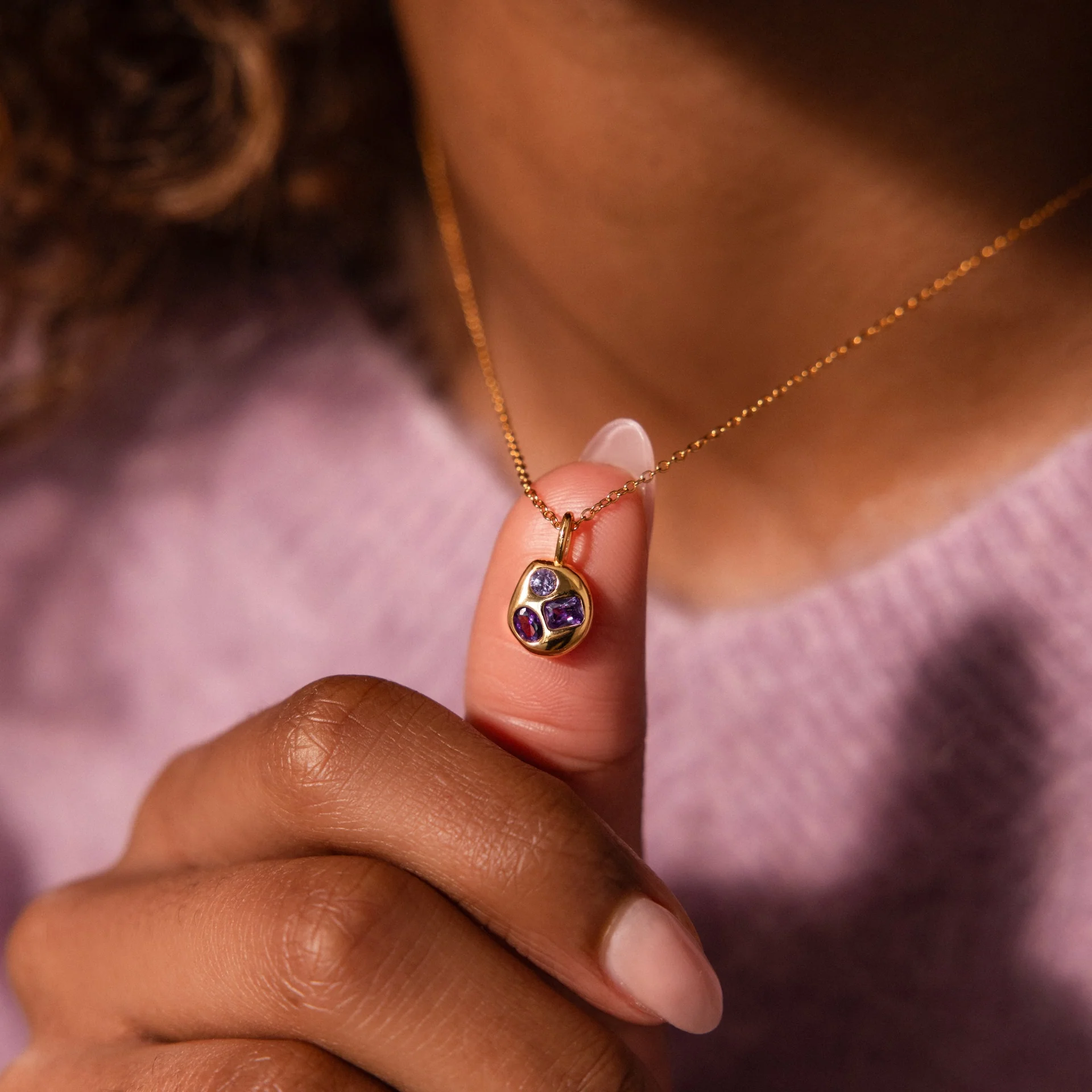 Mixed Alexandrite Capsule Necklace - Image 2