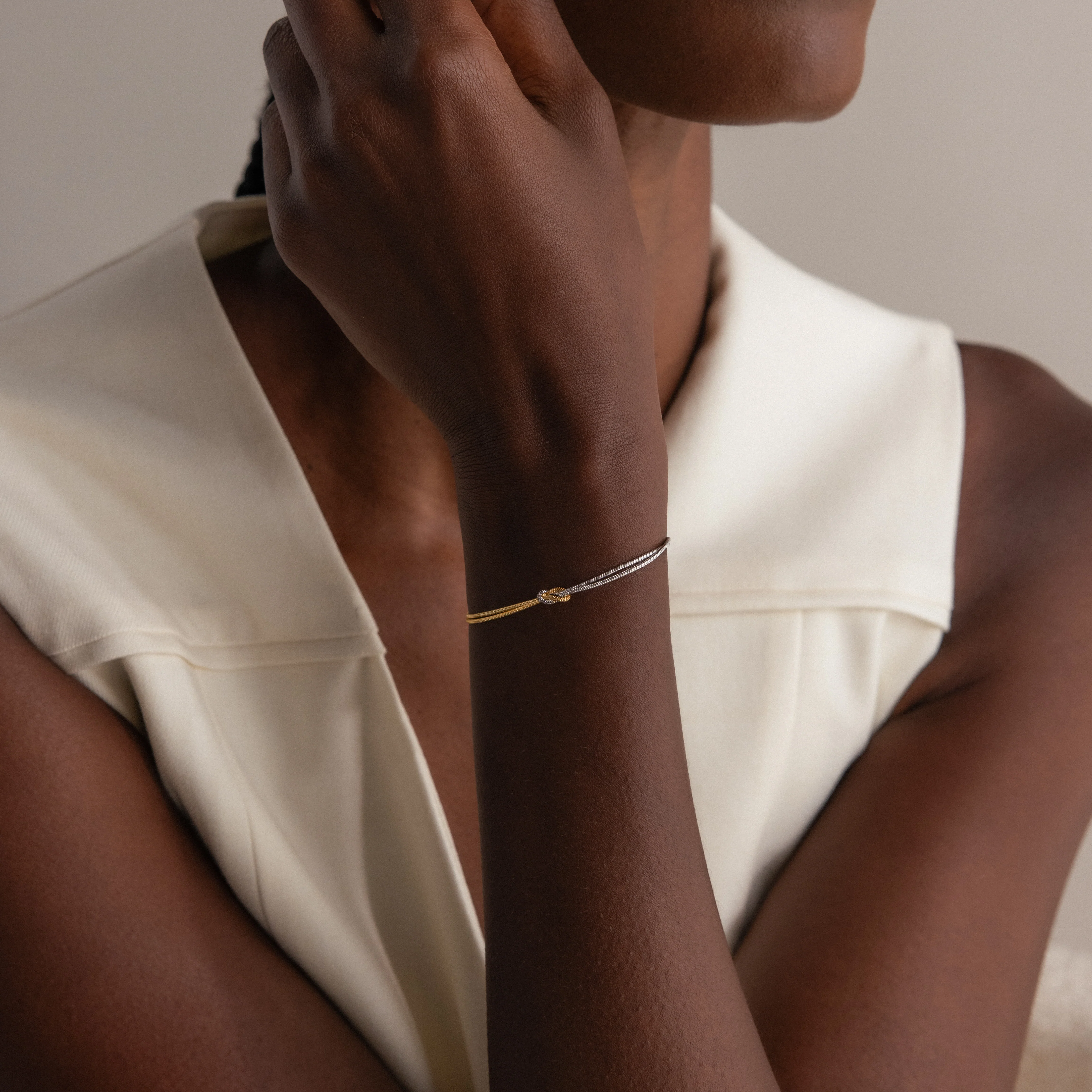 Mixed Metal Knot Bracelet - Image 4