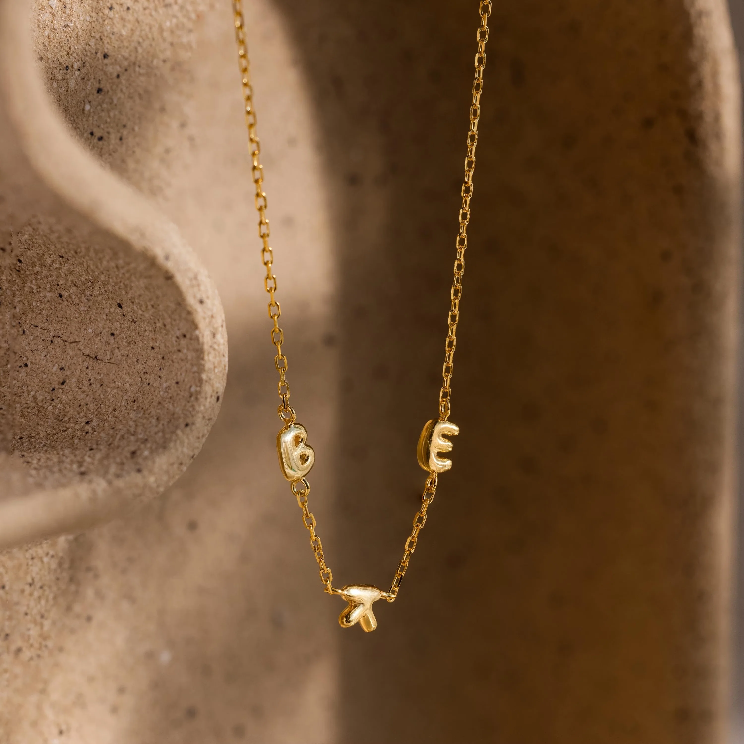 Multiple Bubble Letter Necklace