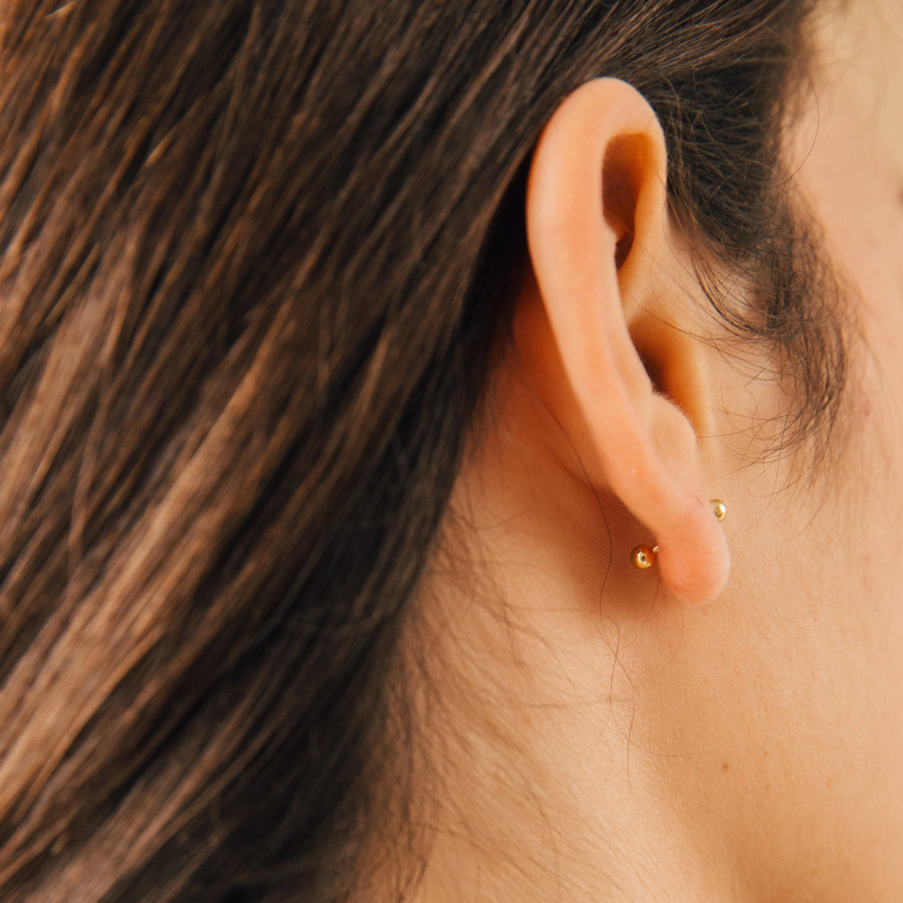 Nora Duo Studs in 18K Gold - Image 3