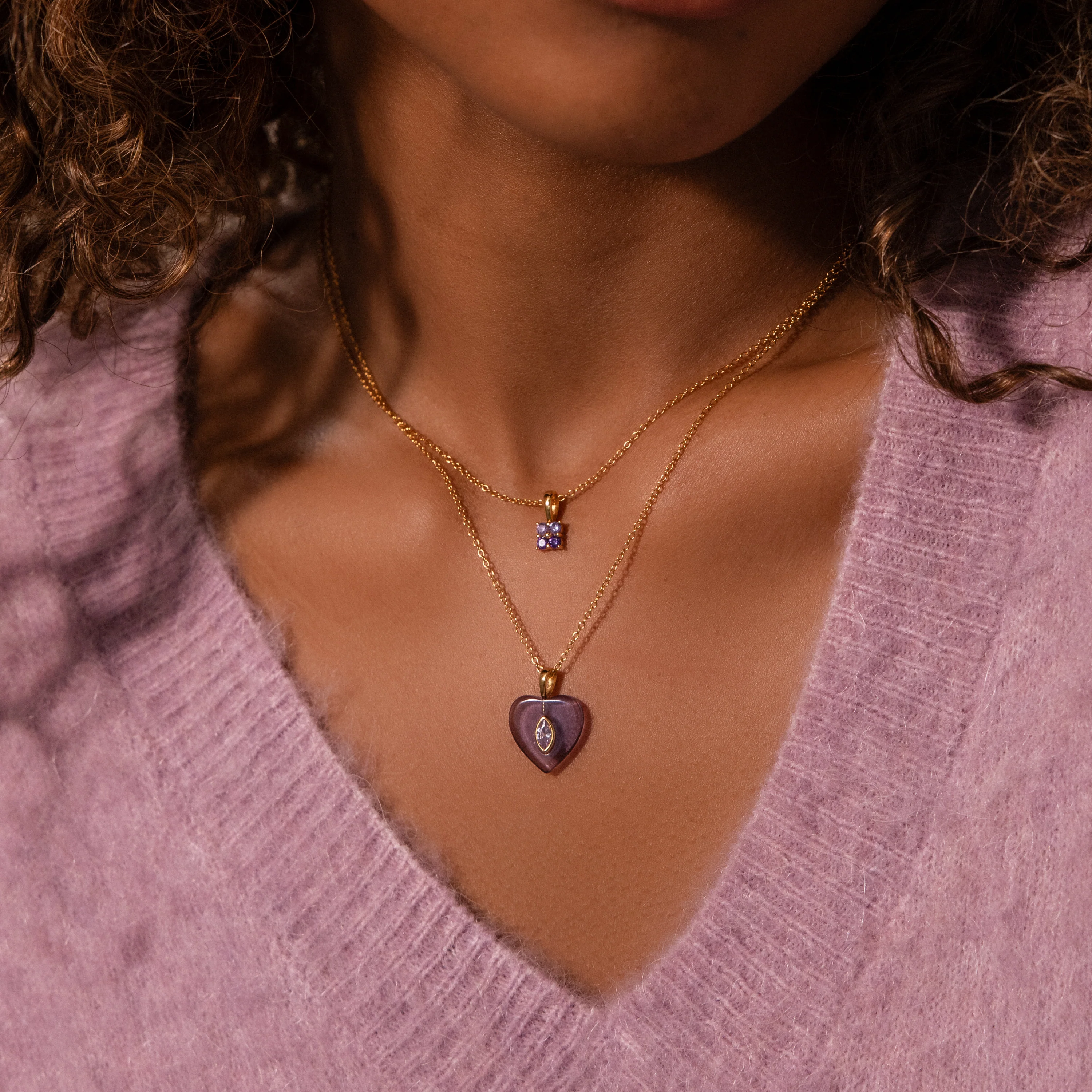 Ombre Aquamarine Flower Necklace - Image 4
