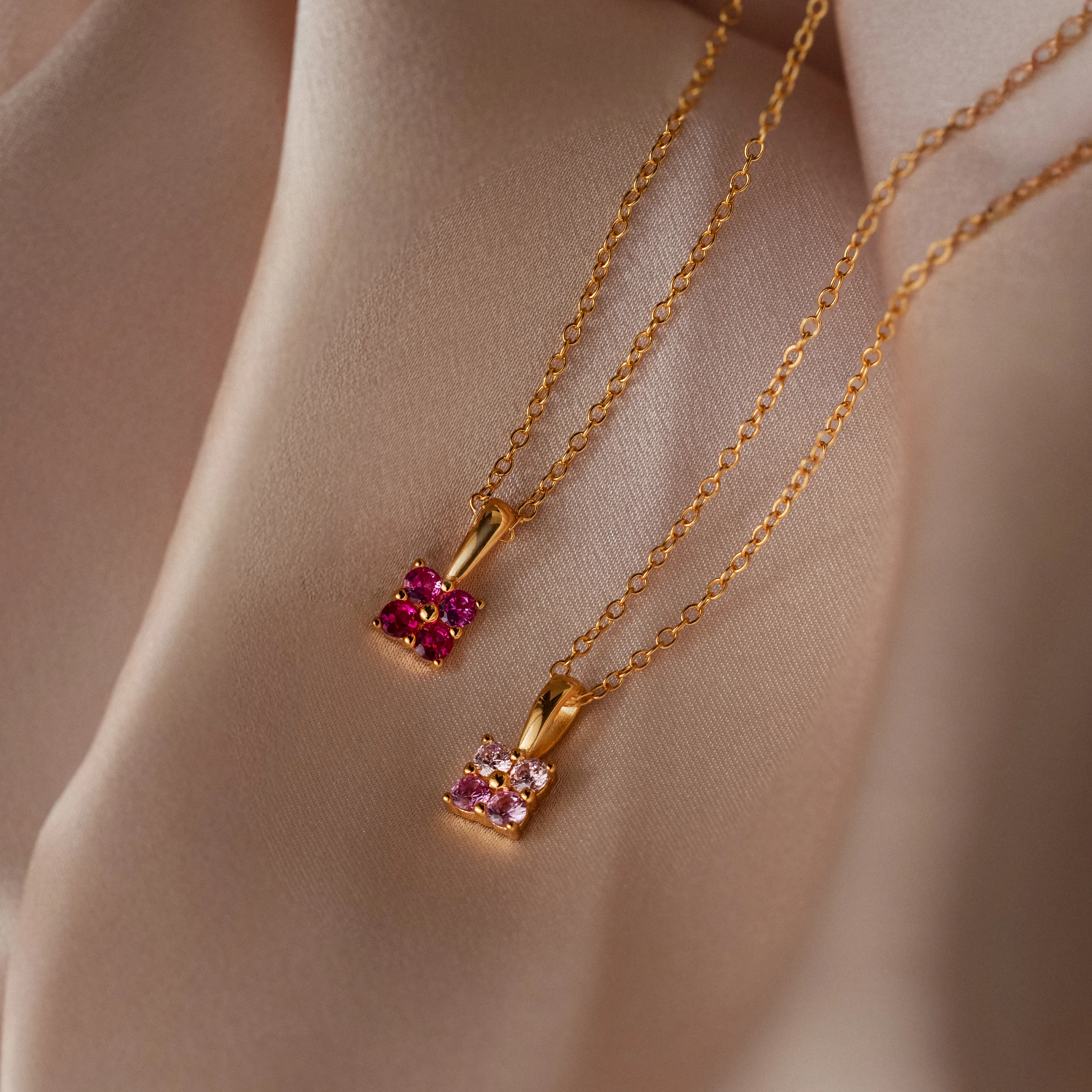 Ombre Birthstone Flower Necklace - Image 6