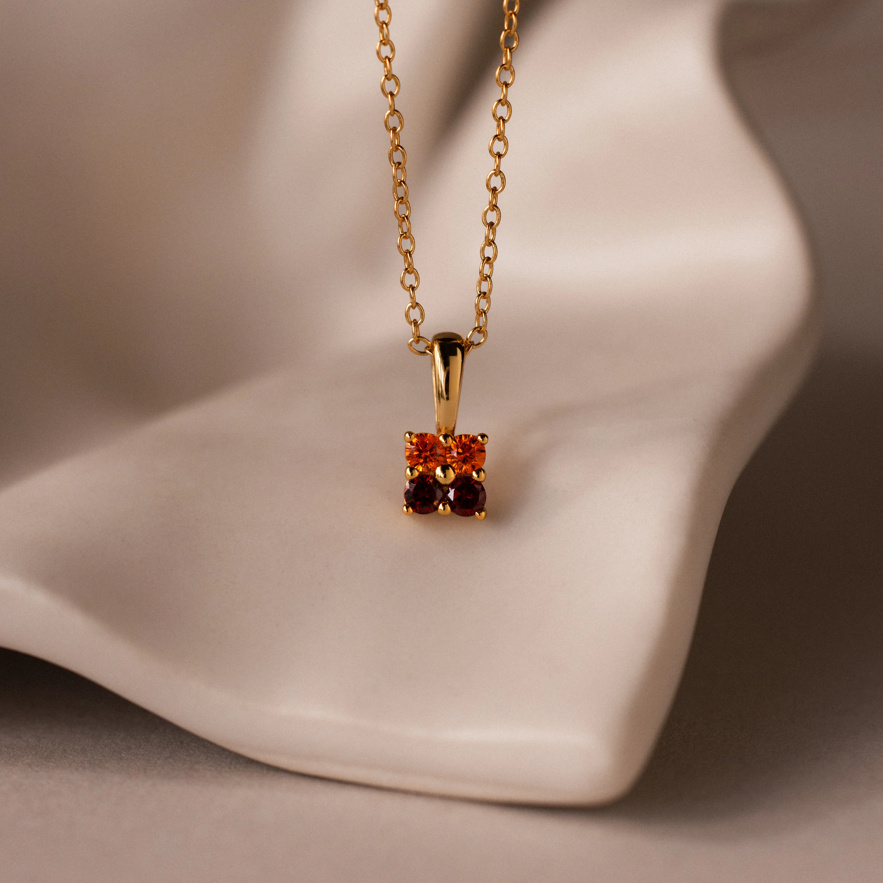 Ombre Garnet Flower Necklace