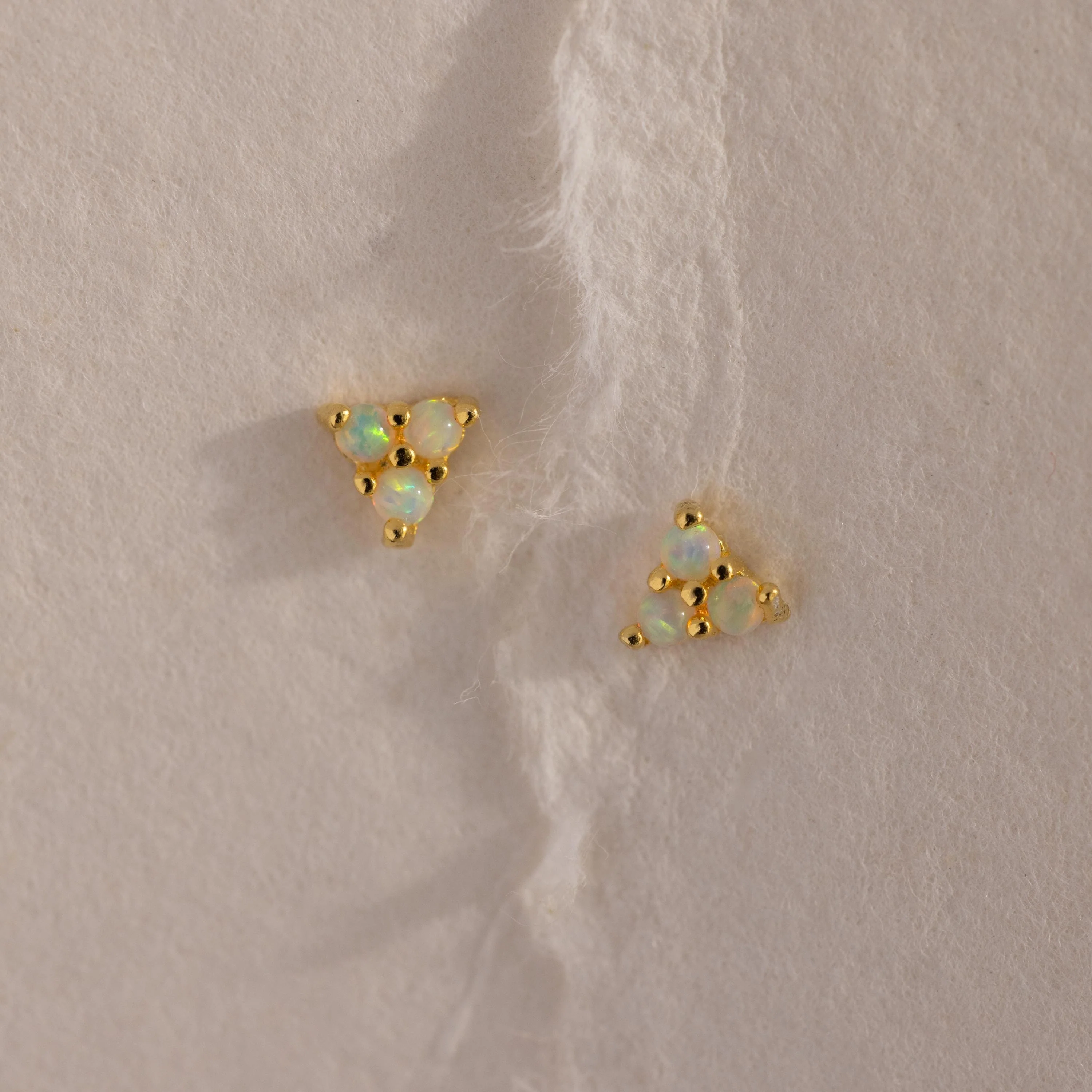 Opal Cluster Flatback Studs in 18K Gold - Image 3