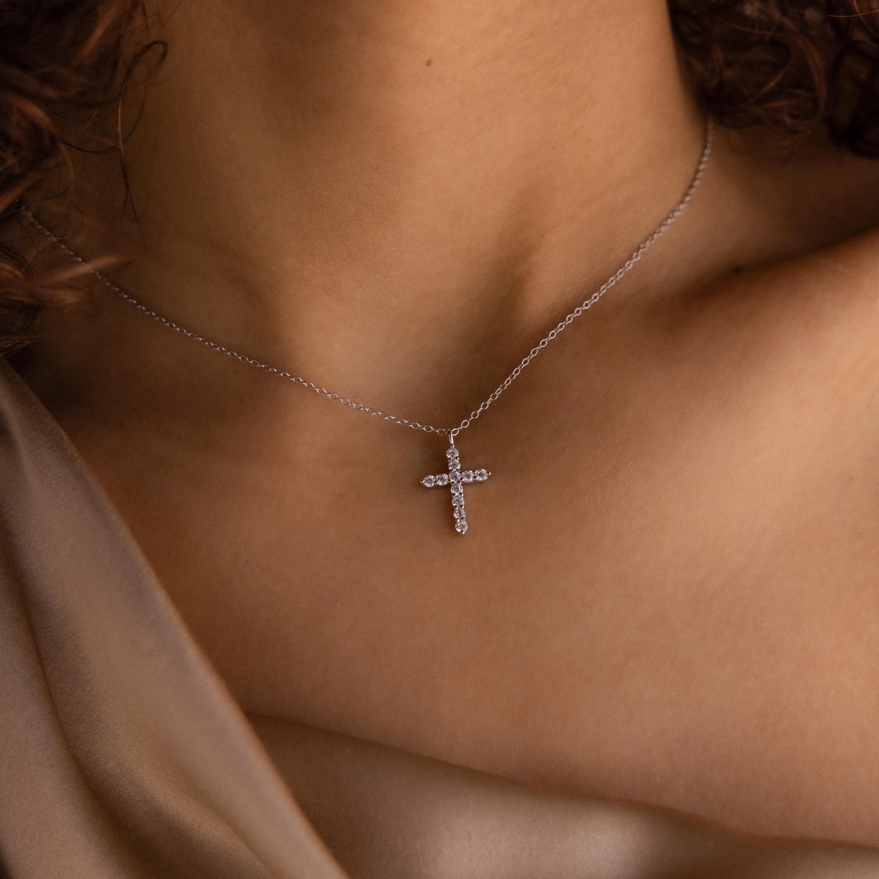 Pave Cross Necklace - Image 8