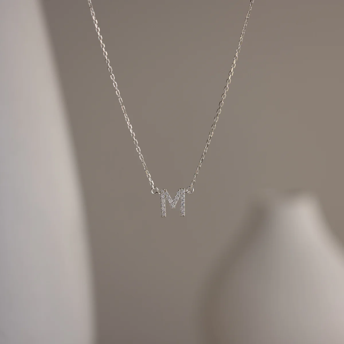 Pave Initial Necklace - Image 4