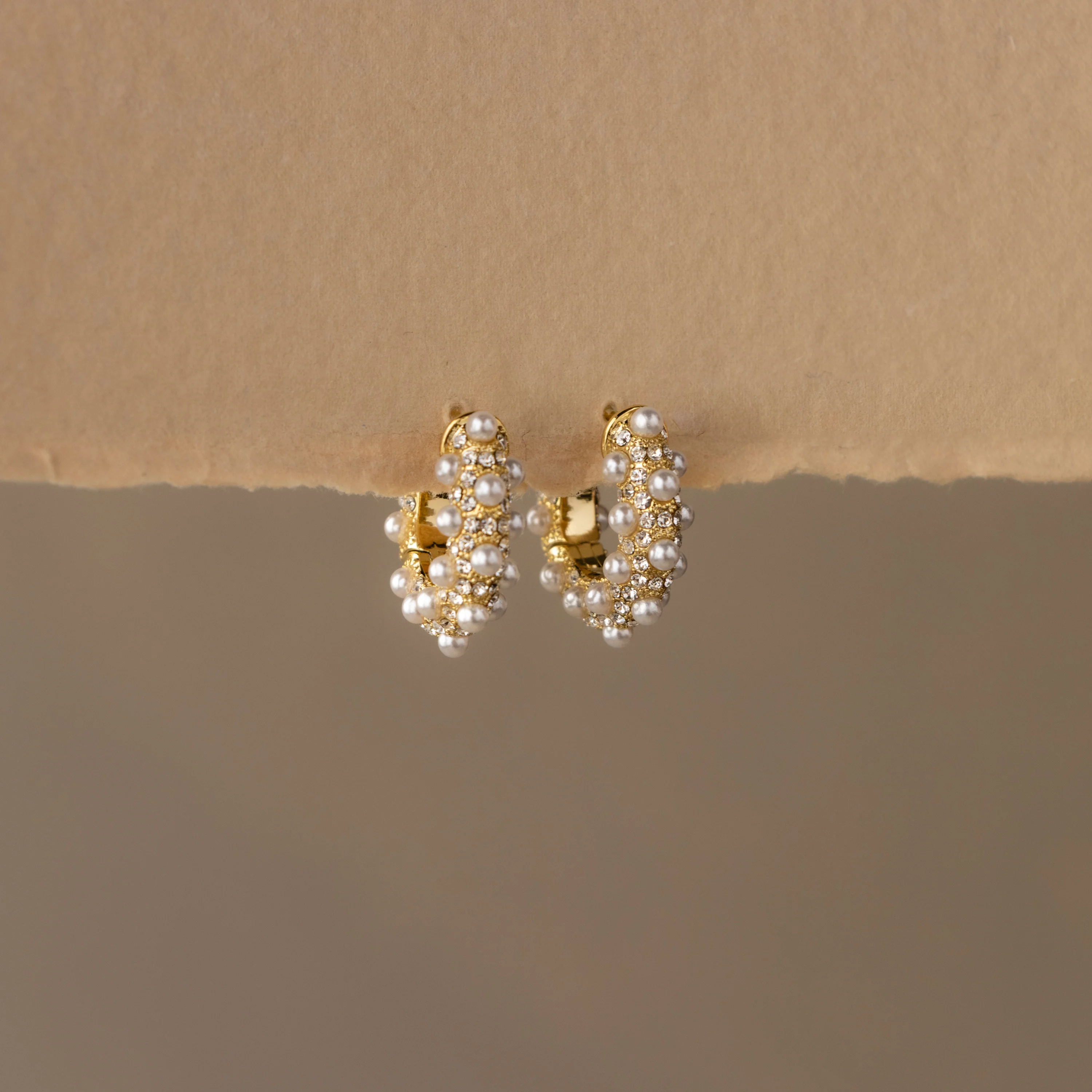 Pave Pearl Dot Huggies