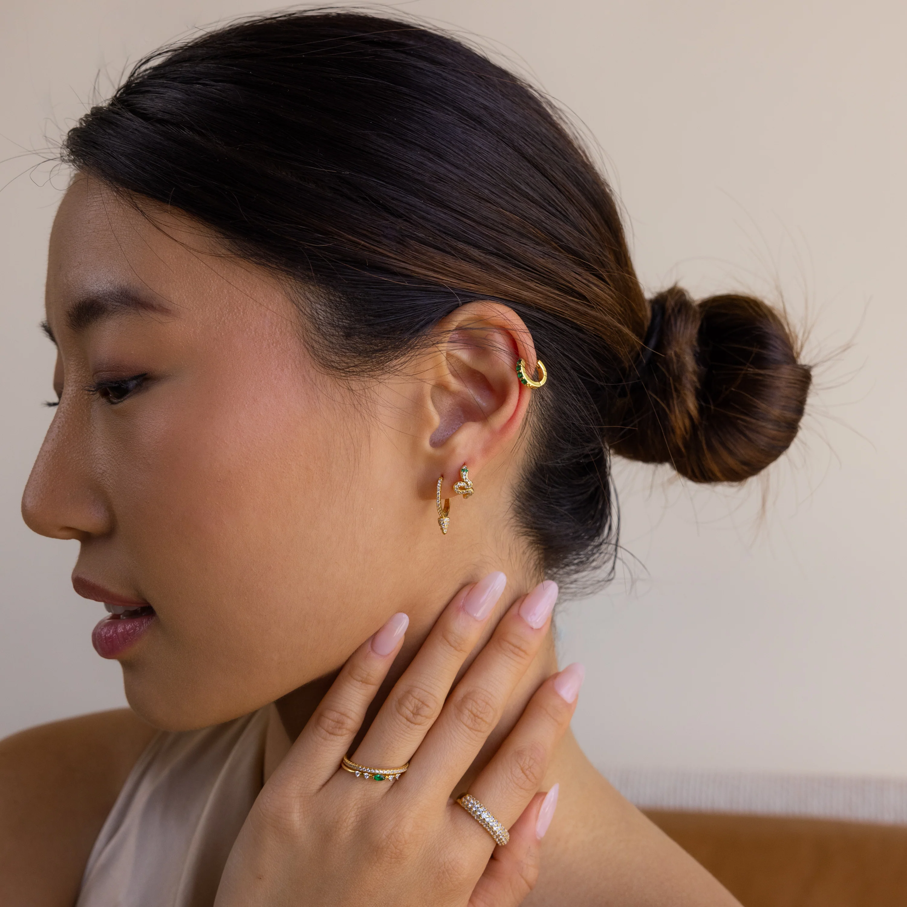 Pave Spike Huggies - Image 3