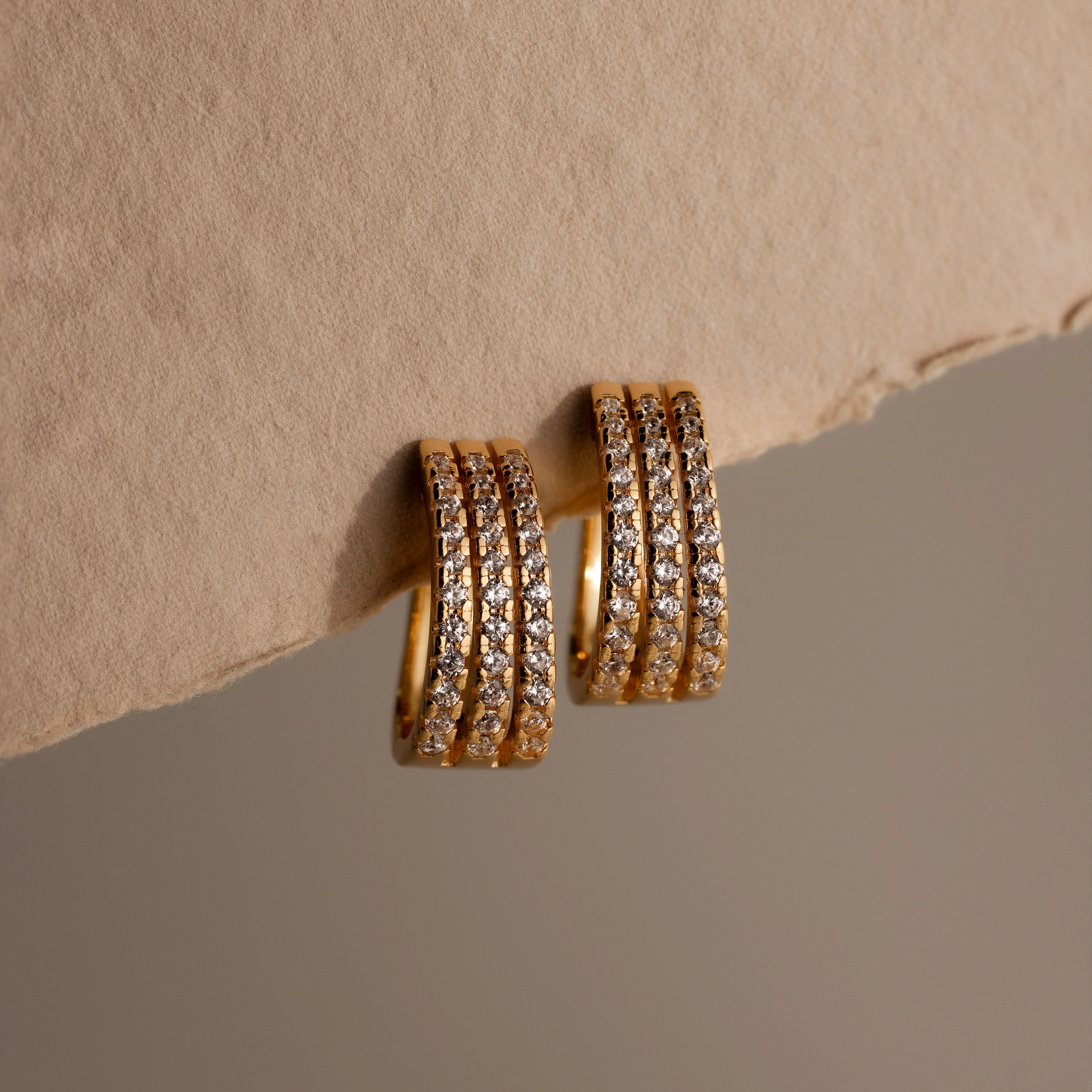 Pave Trio Hoops