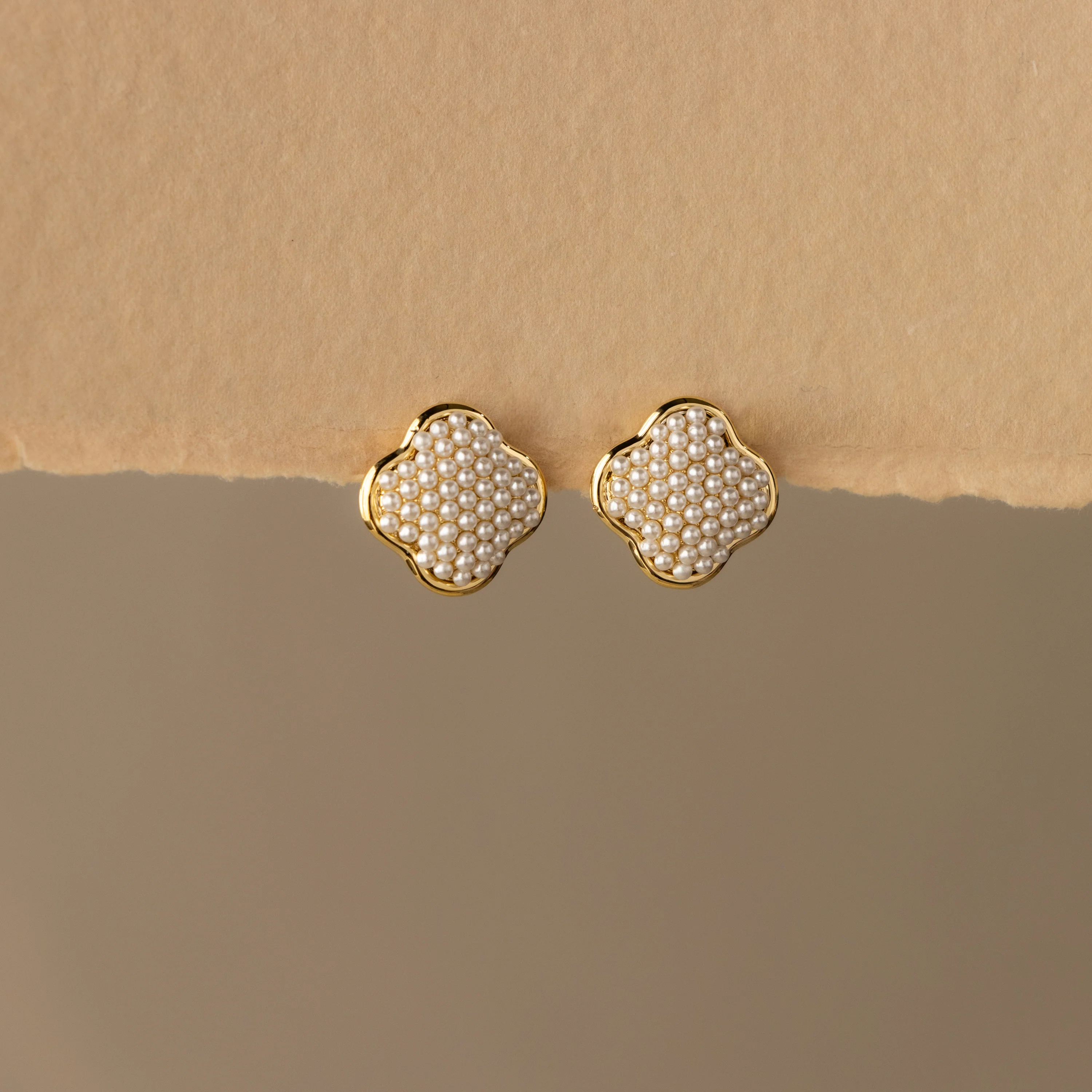 Pearl Clover Cluster Studs