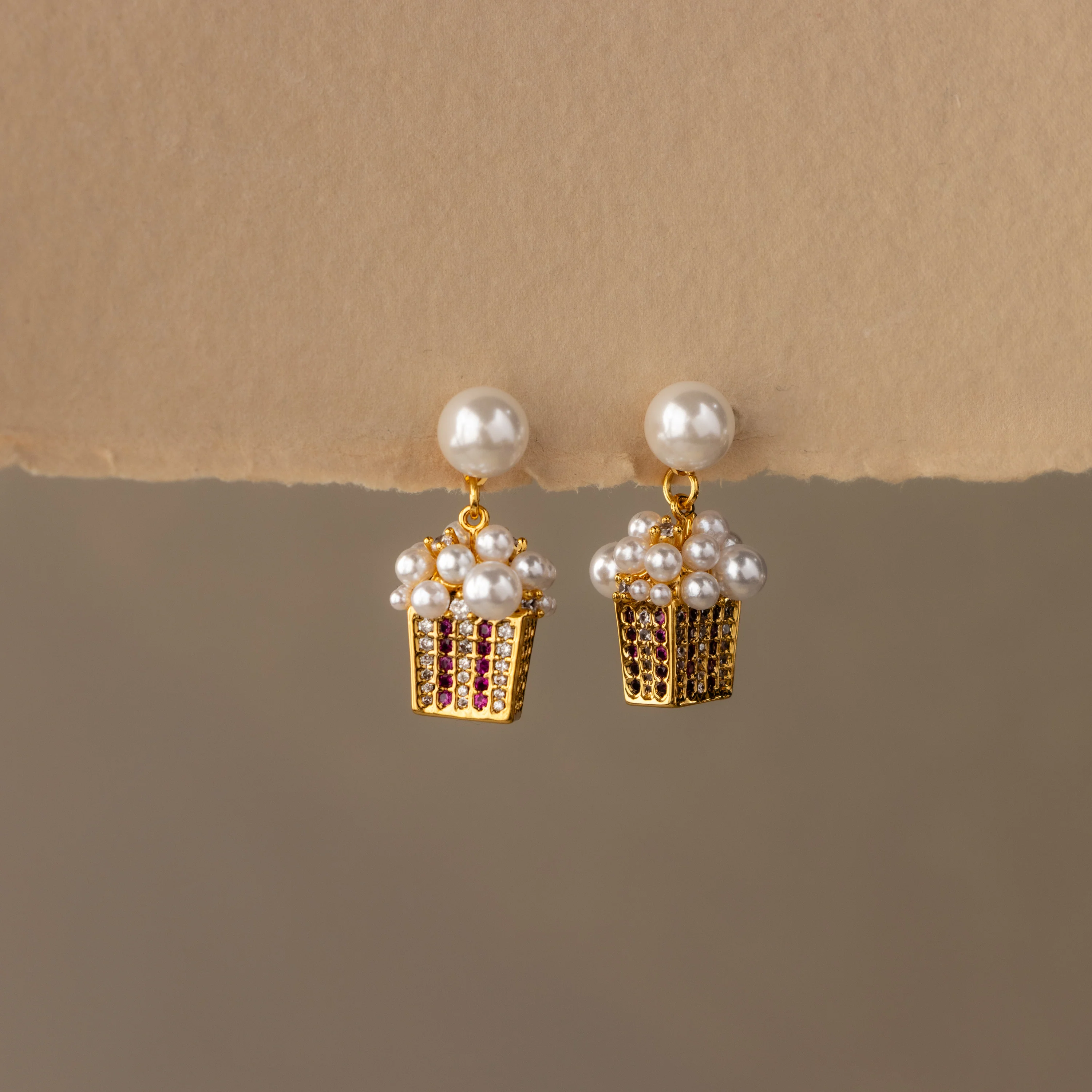 Pearl Gemstone Popcorn Studs