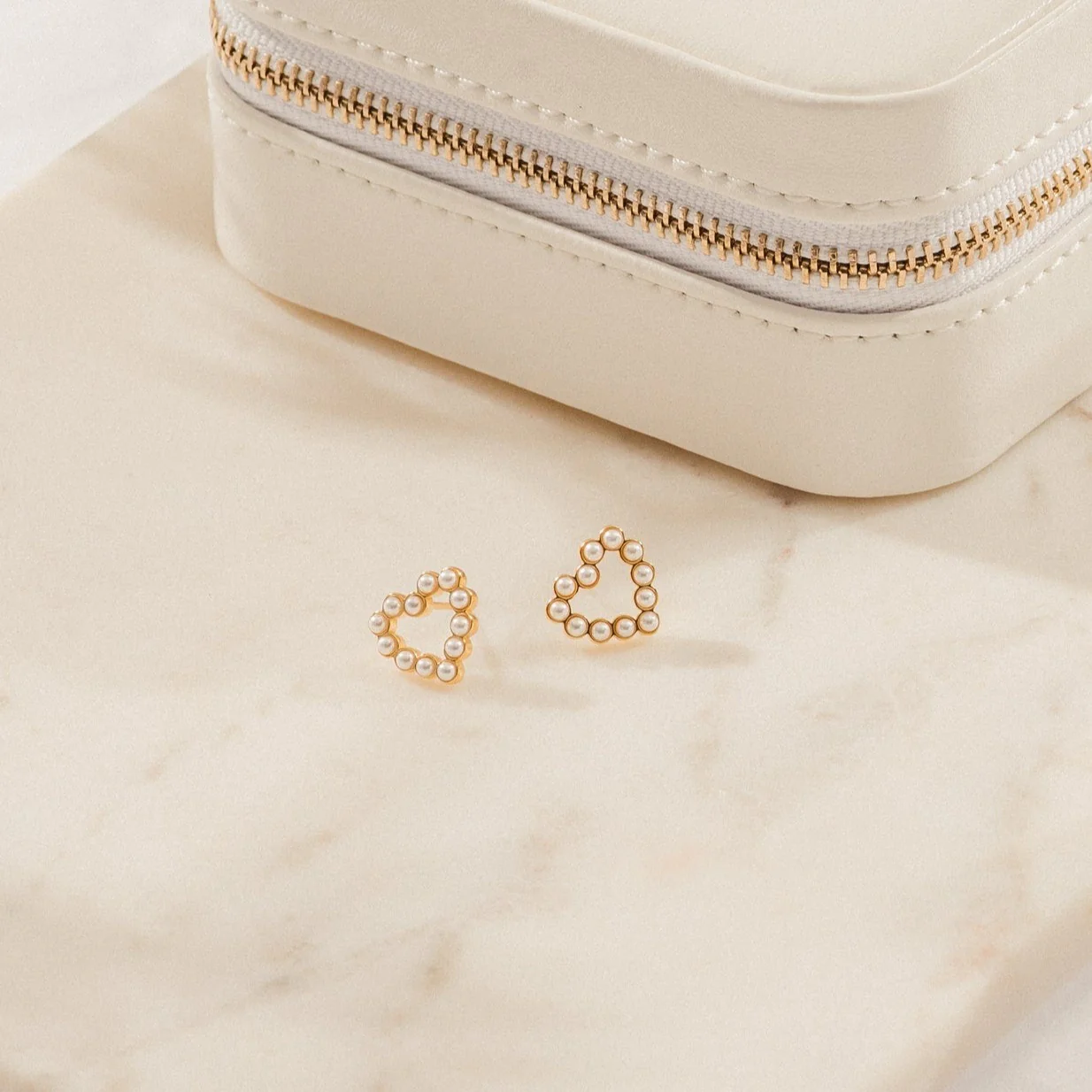 Pearl Heart Studs - Image 2