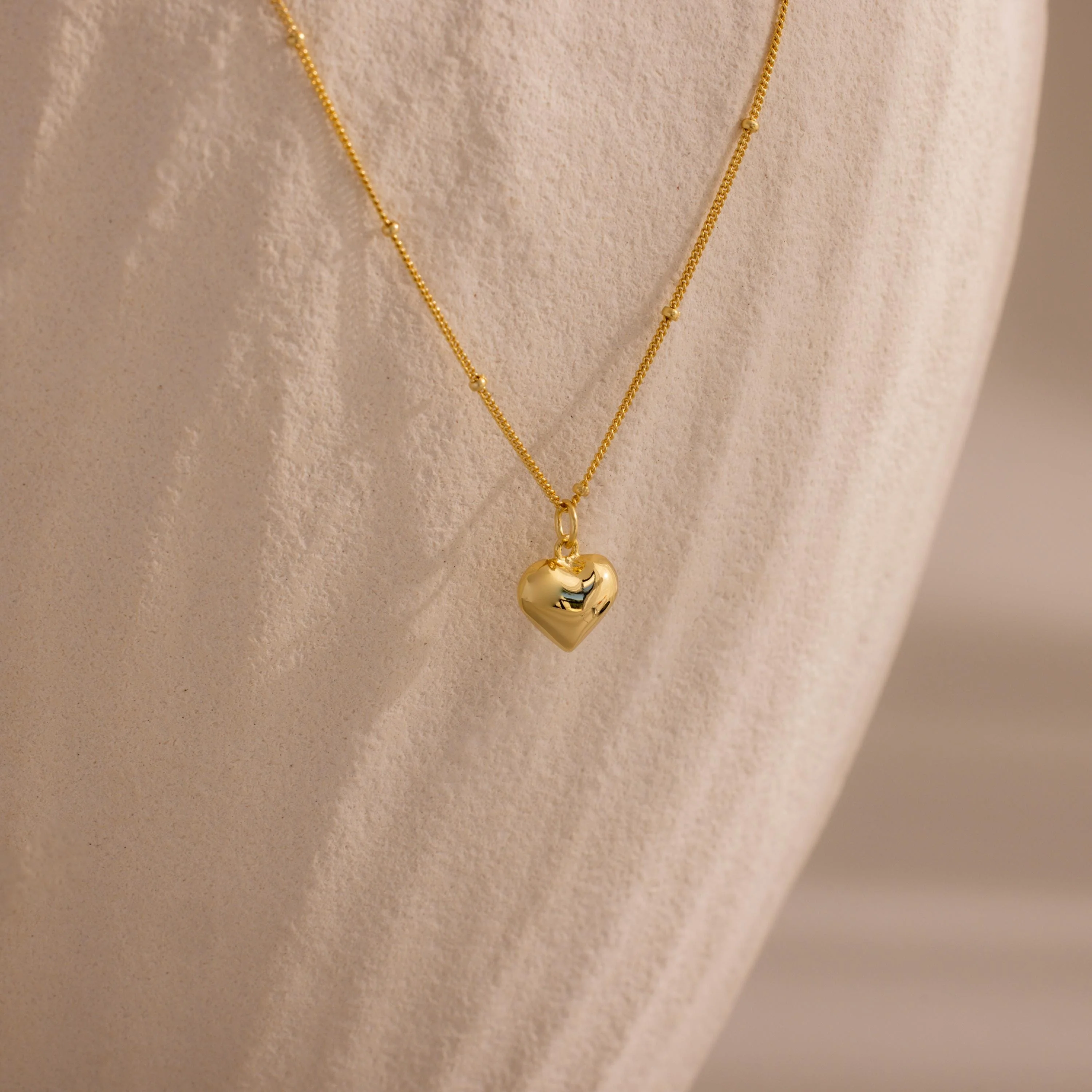 Puff Heart Charm Necklace