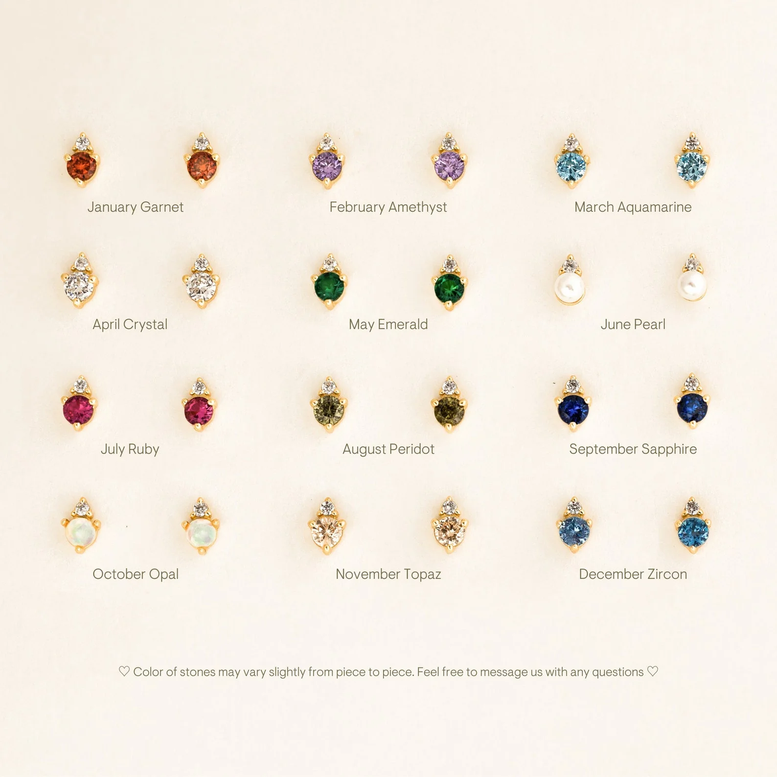 Raindrop Birthstone Studs - Image 9