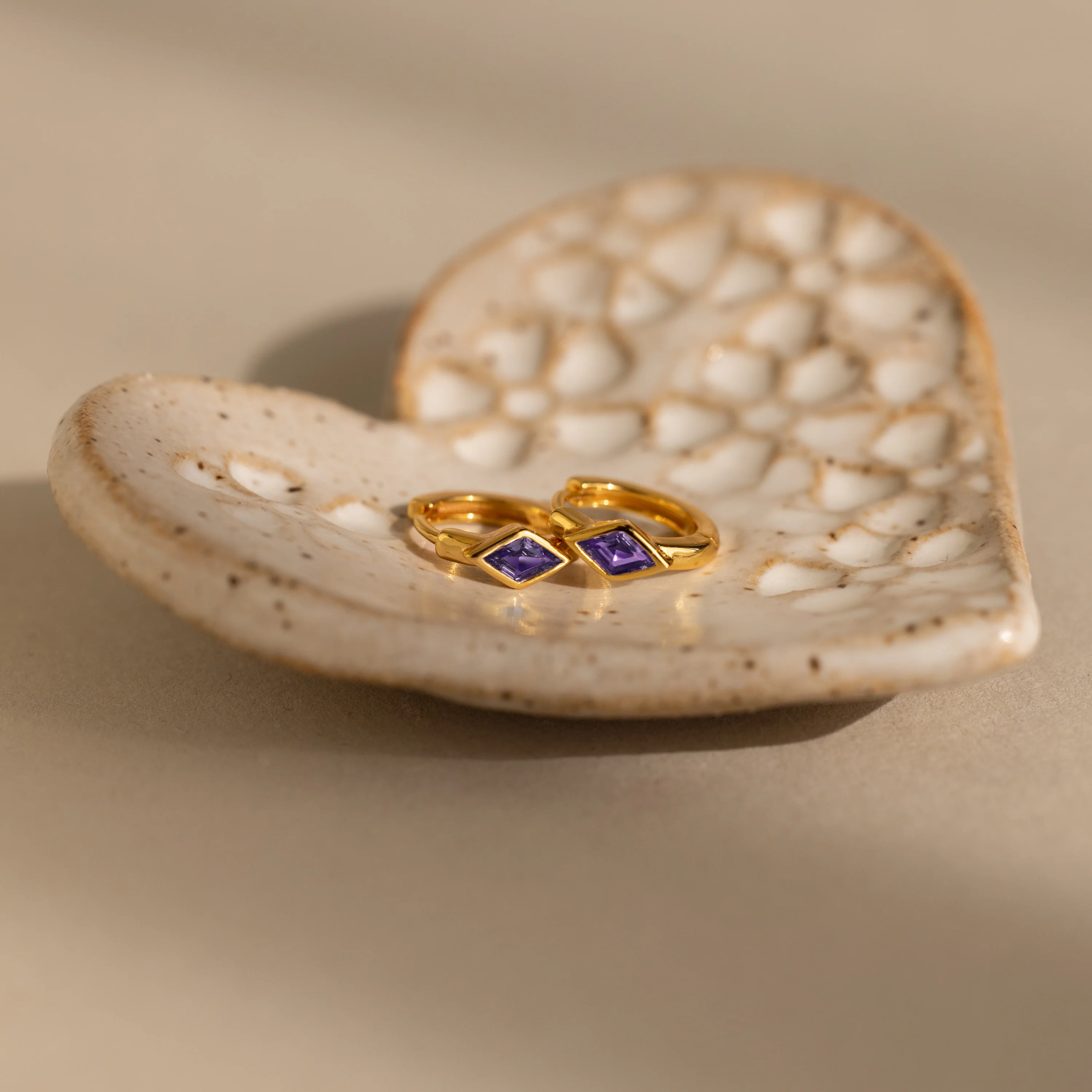 Rhombus Birthstone Huggies - Image 15