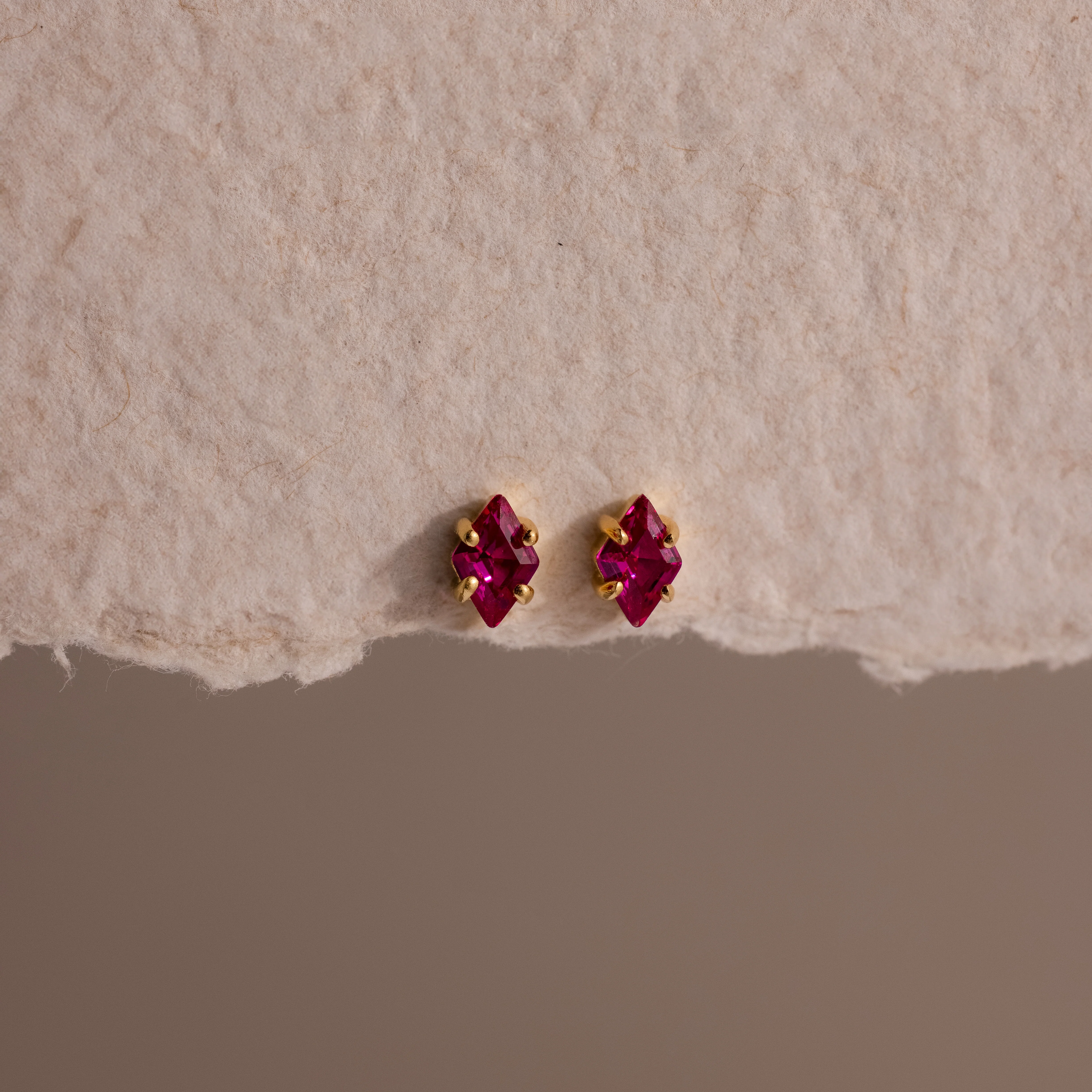Rhombus Ruby Flatback Studs