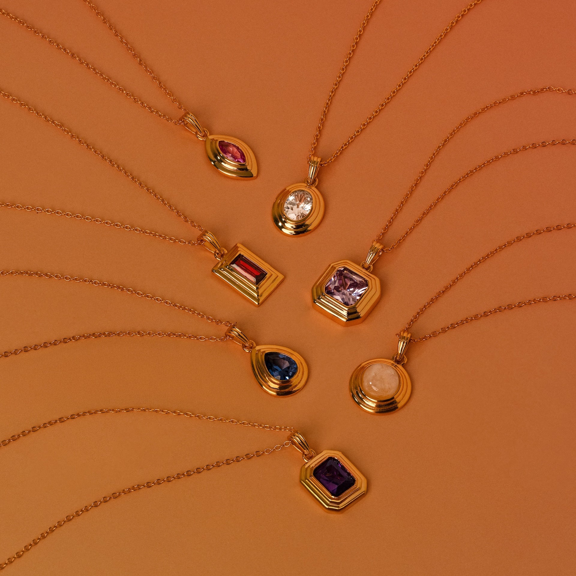 Ribbed Blue Zircon Pendant Necklace - Image 3