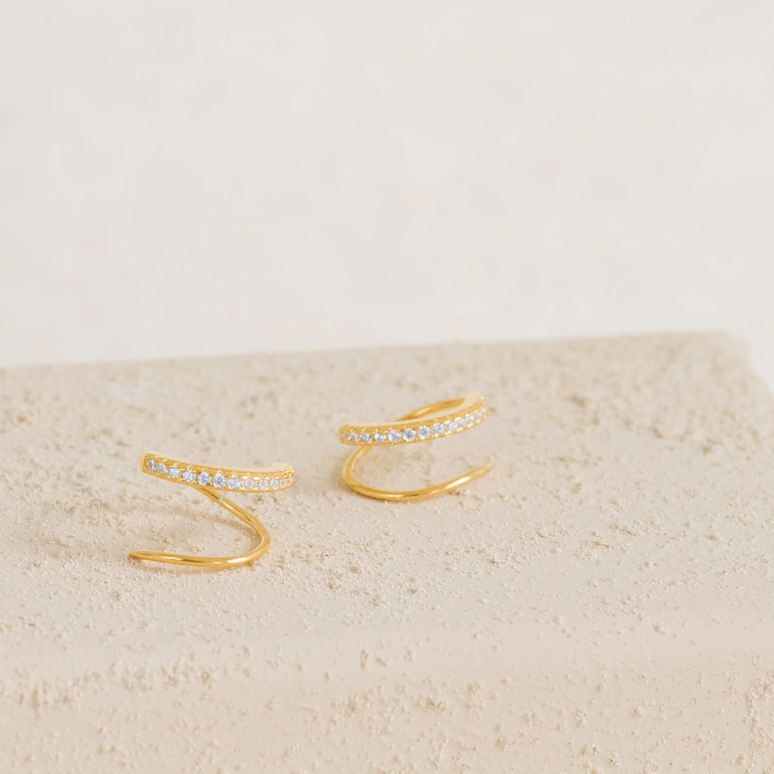 River Pave Wire Huggies - Image 5