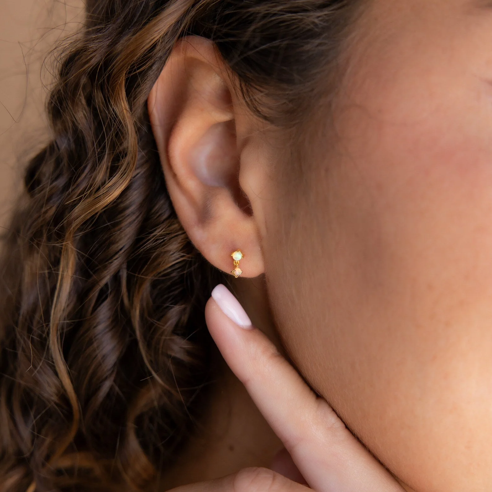 Ruby Birthstone Drop Studs - Image 2