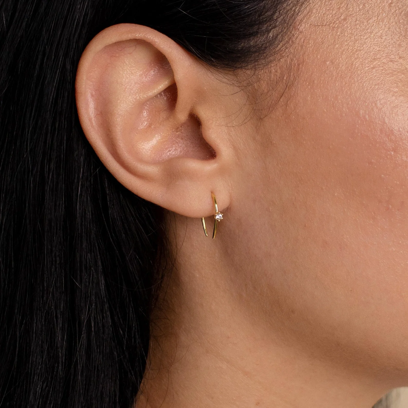 Rylee Diamond Wire Earrings - Image 2