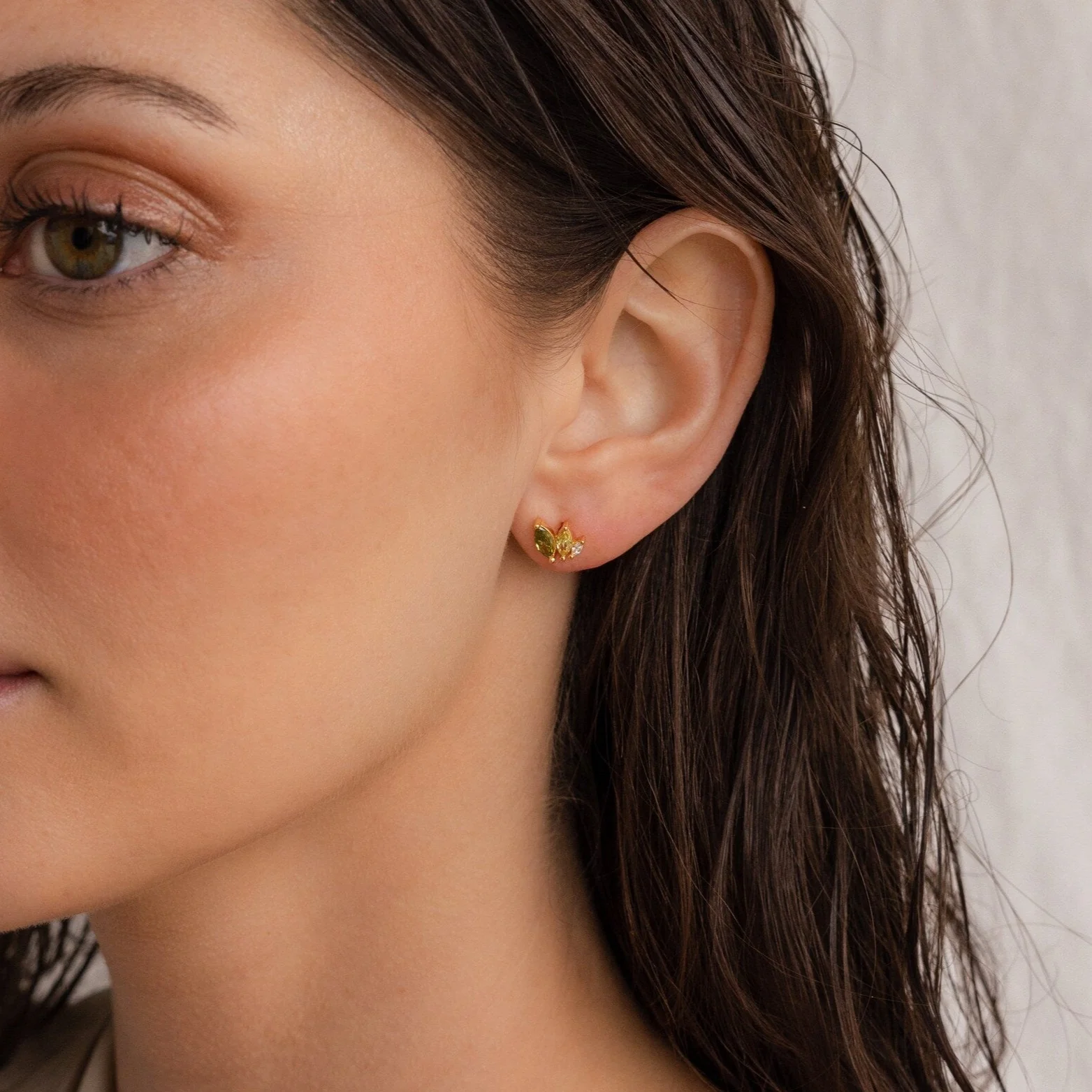 Seagrass Peridot Marquise Studs - Image 2