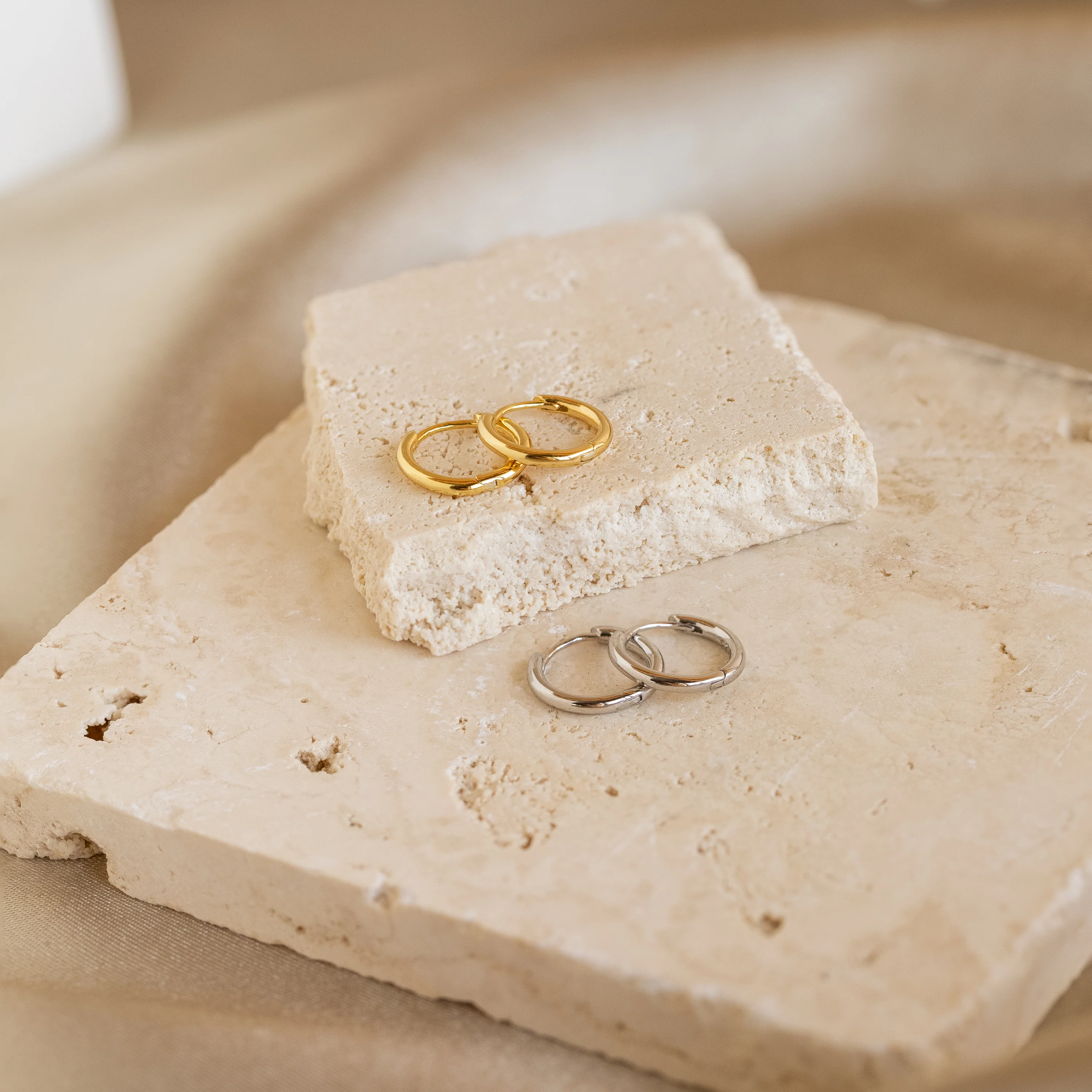 Small Bold Hoops in Silver - Image 3