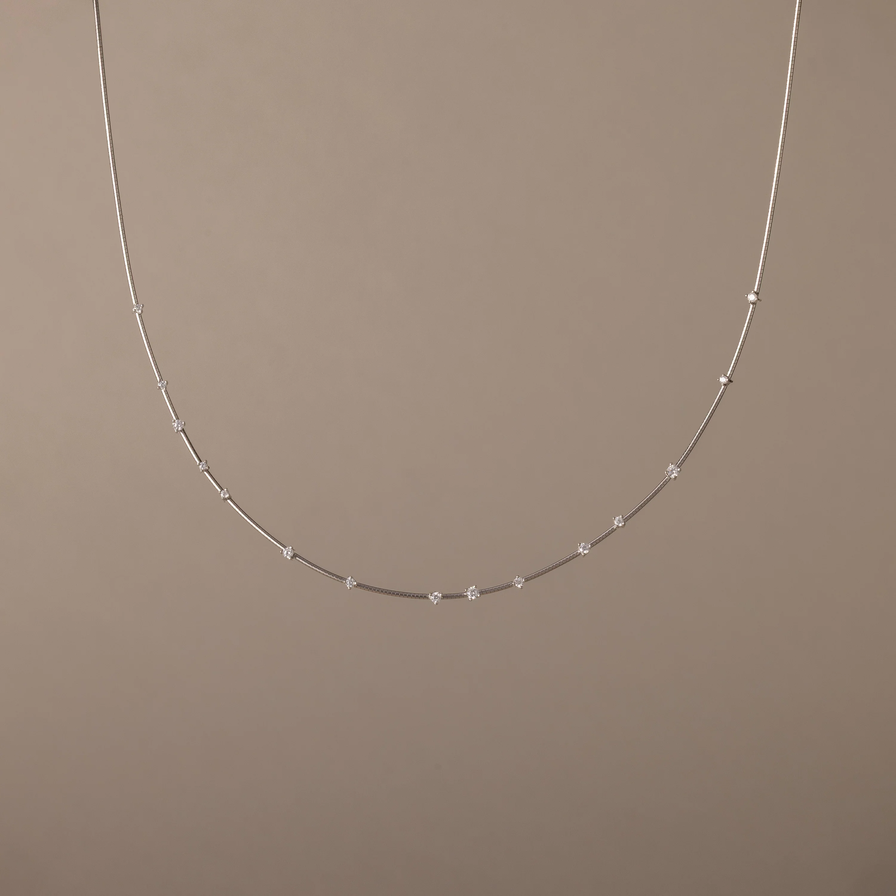 Sprinkle Diamond Necklace in Silver